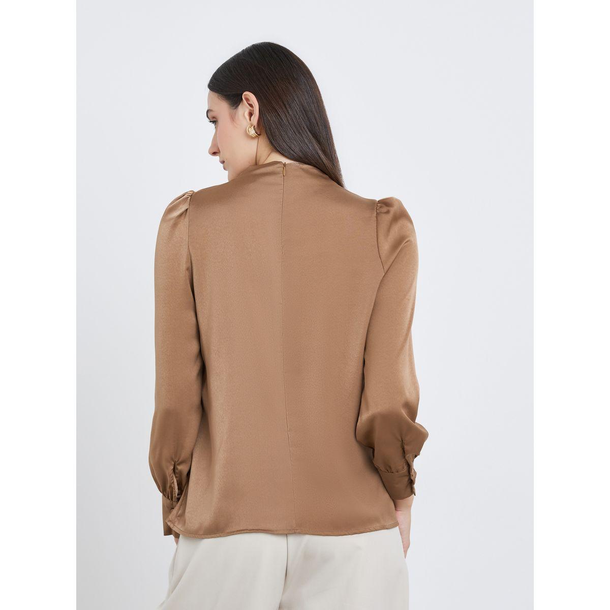 Styli Satin Puff Sleeve Pleated Detail Blouse-women-clothing-shirtsandblouses-blouses-image-5