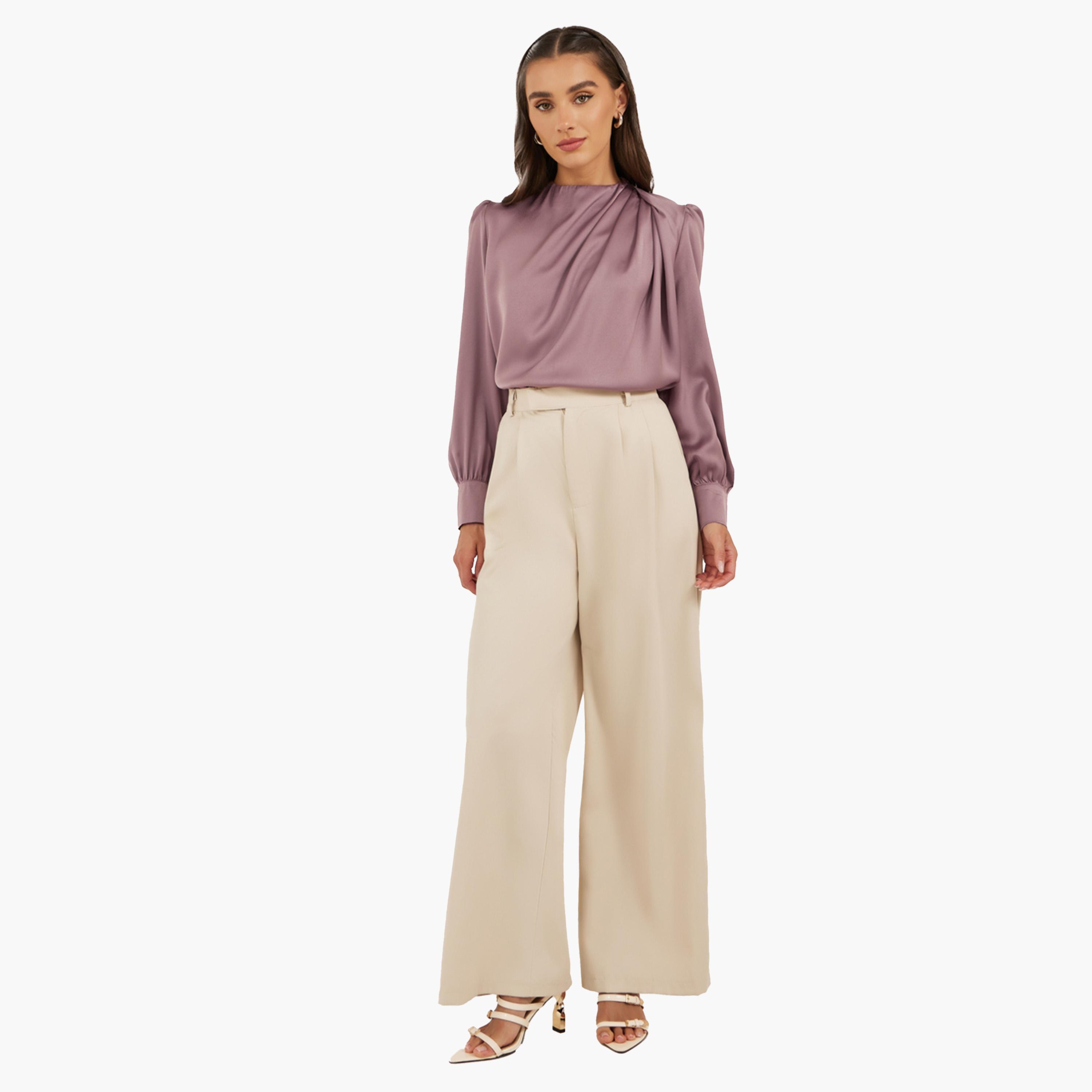 Styli Plain High Neck Satin Top-women-clothing-shirtsandblouses-blouses-image-3