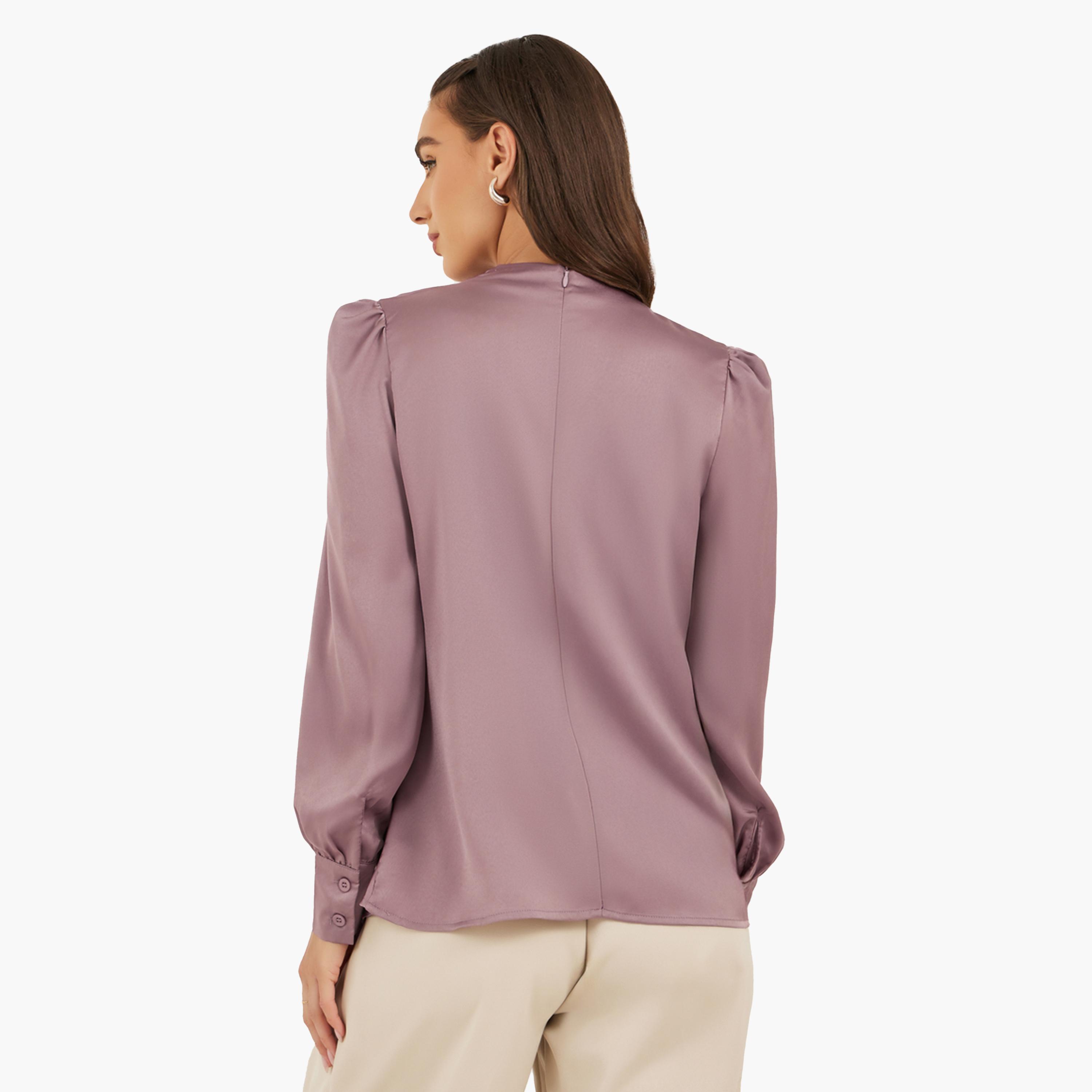 Styli Plain High Neck Satin Top-women-clothing-shirtsandblouses-blouses-image-6