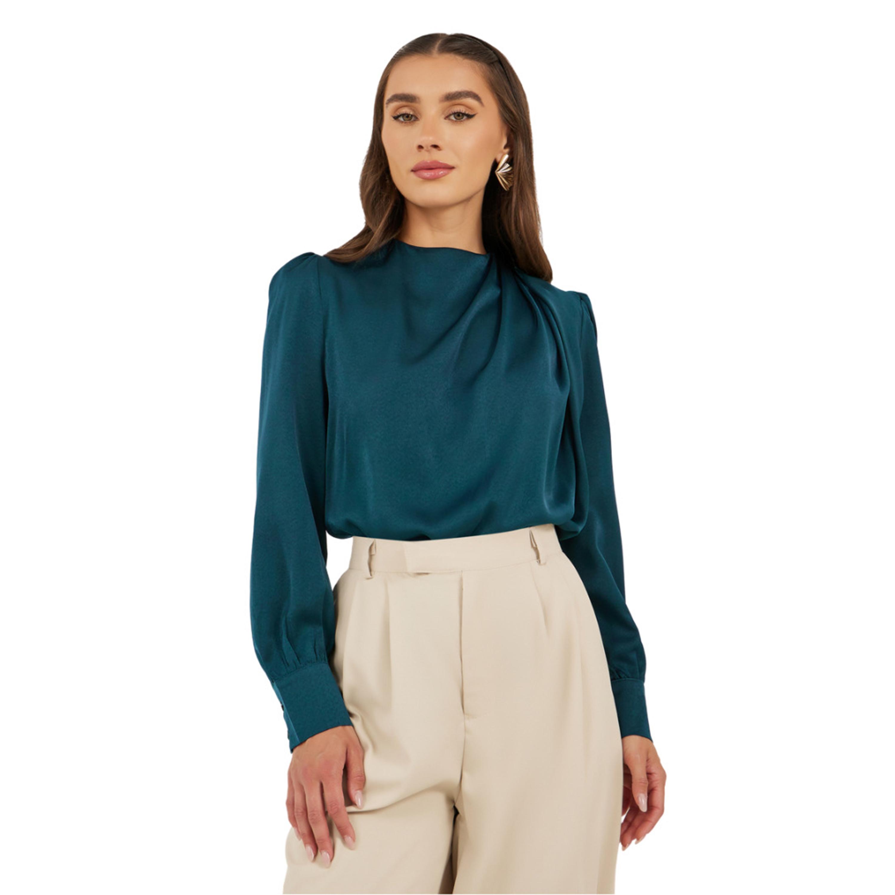 Styli Plain High Neck Satin Top-women-clothing-shirtsandblouses-blouses-image-1