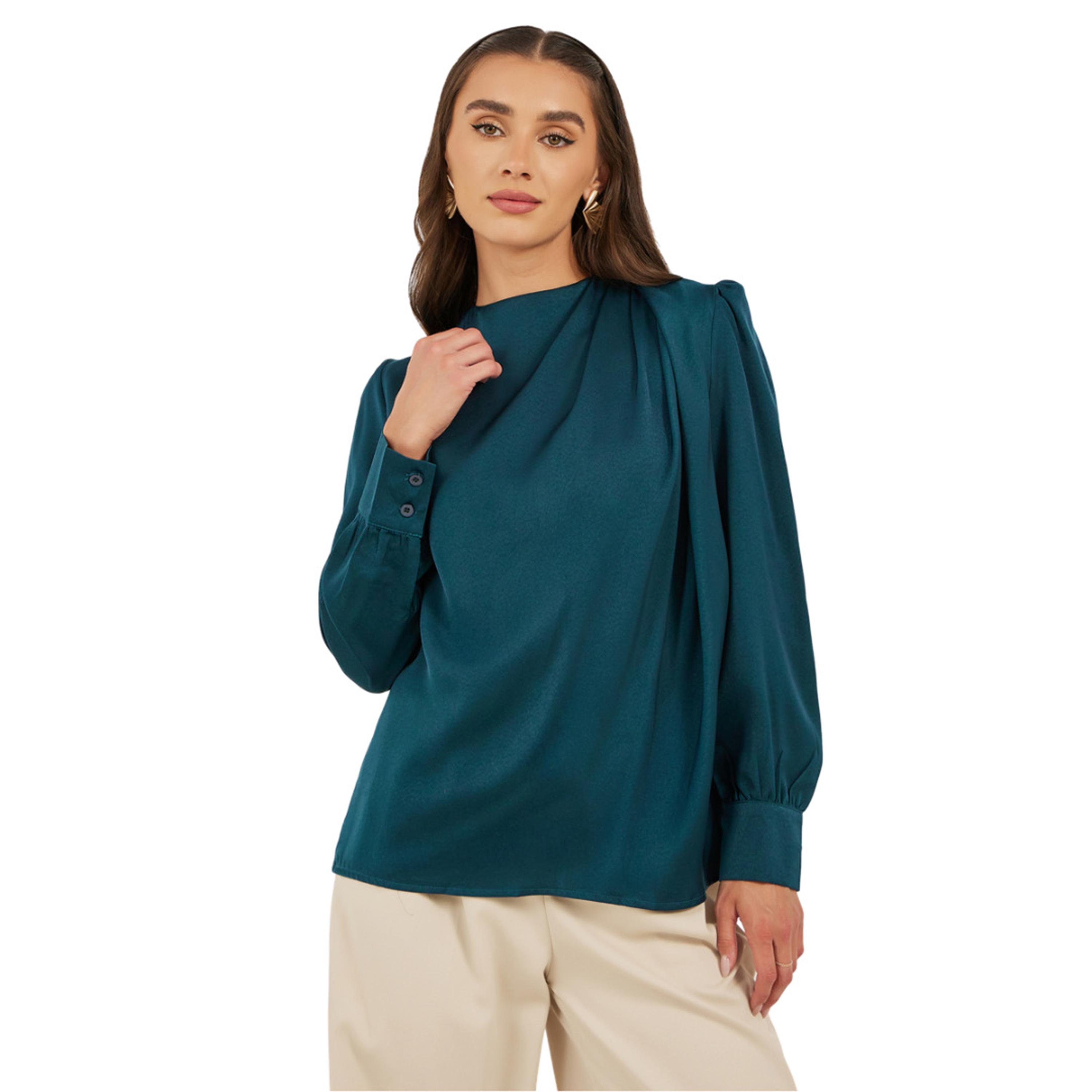Styli Plain High Neck Satin Top-women-clothing-shirtsandblouses-blouses-image-2
