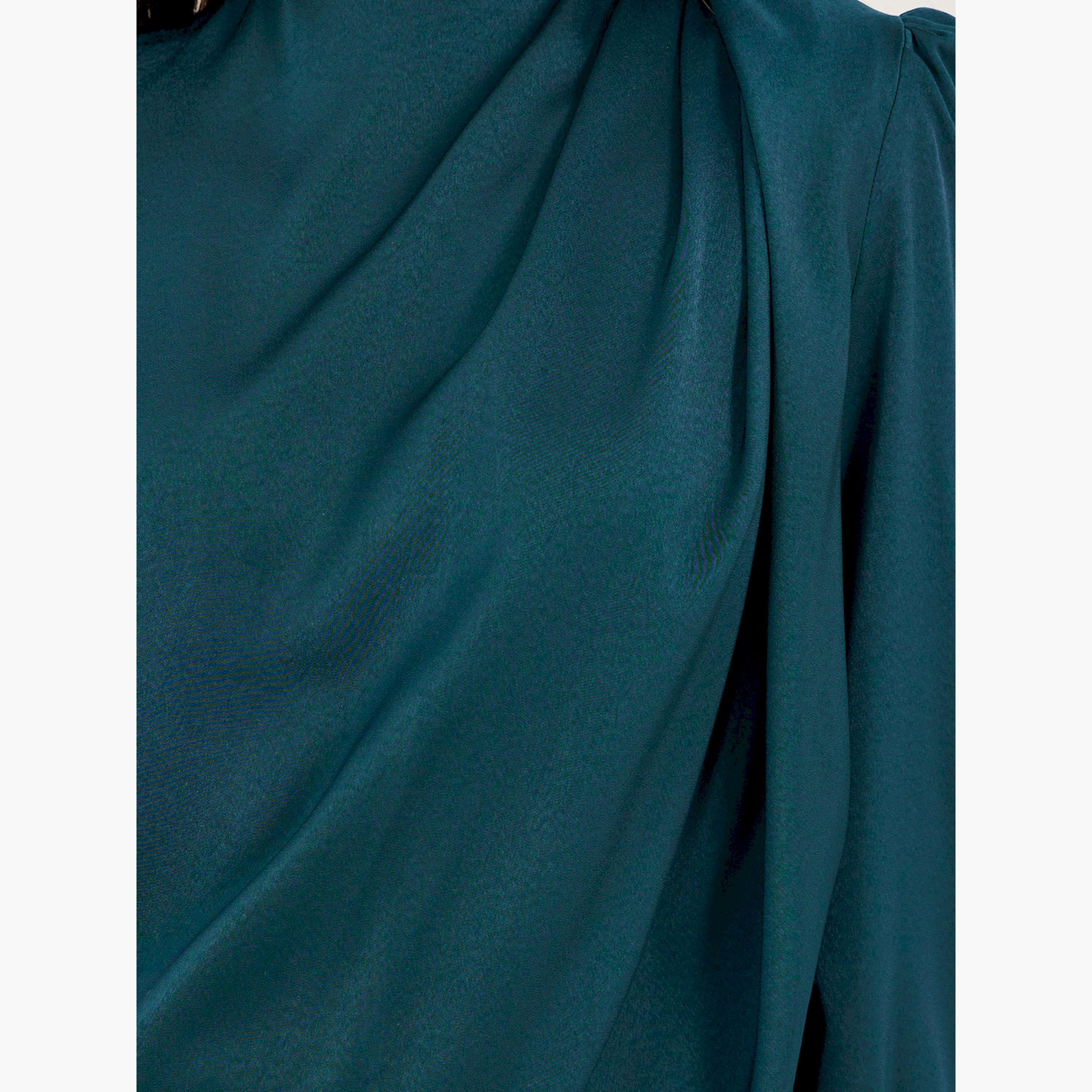 ستايلي- بلوزة ساتان سادة برقبة عالية-women-clothing-shirtsandblouses-blouses-image-4