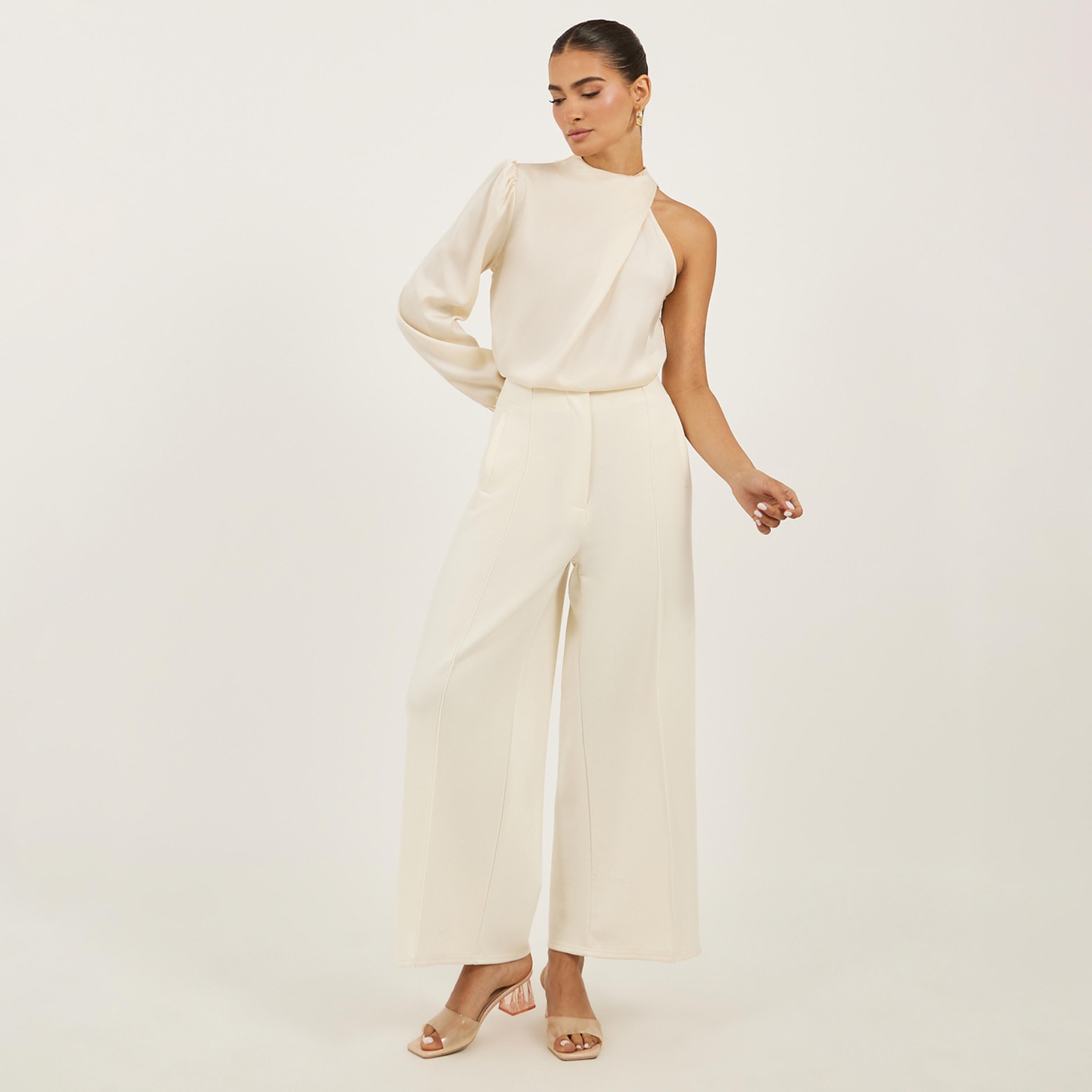 Styli Solid High Neck Balloon Sleeve Blouse-women-clothing-shirtsandblouses-blouses-image-2