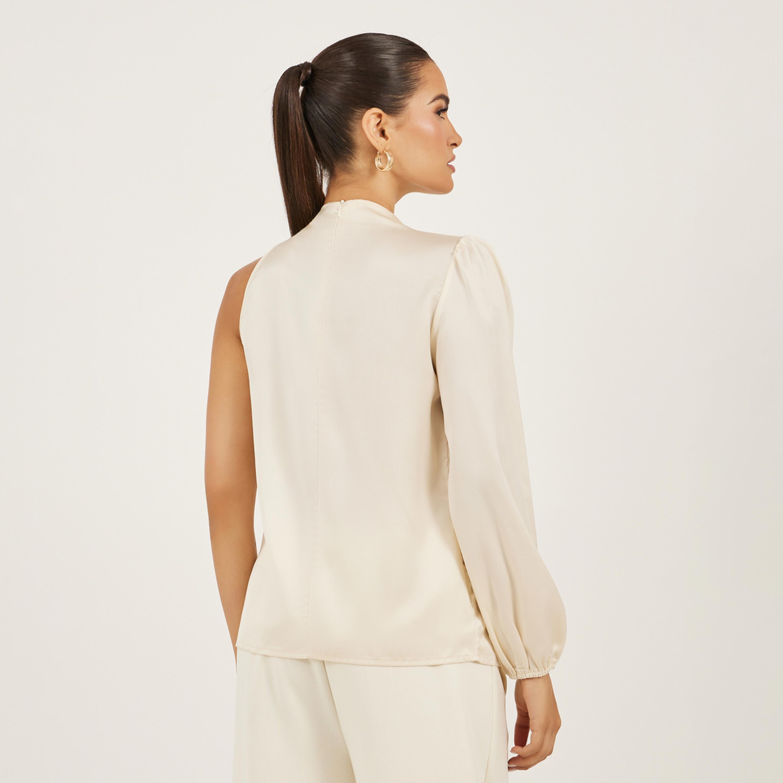 Styli Solid High Neck Balloon Sleeve Blouse-women-clothing-shirtsandblouses-blouses-image-6