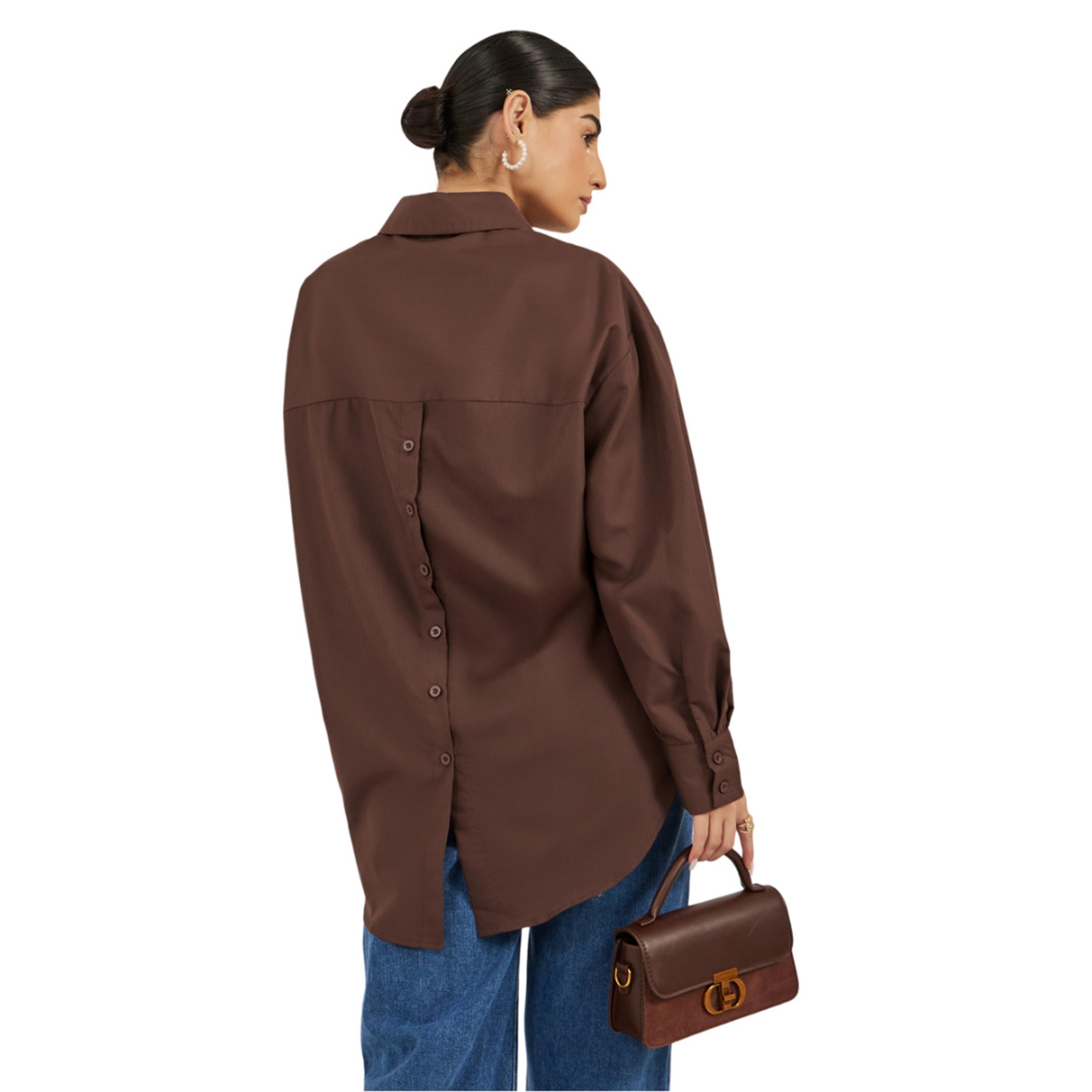 Styli Oversized Spread Collar Longline Shirt-women-clothing-shirtsandblouses-shirts-image-2