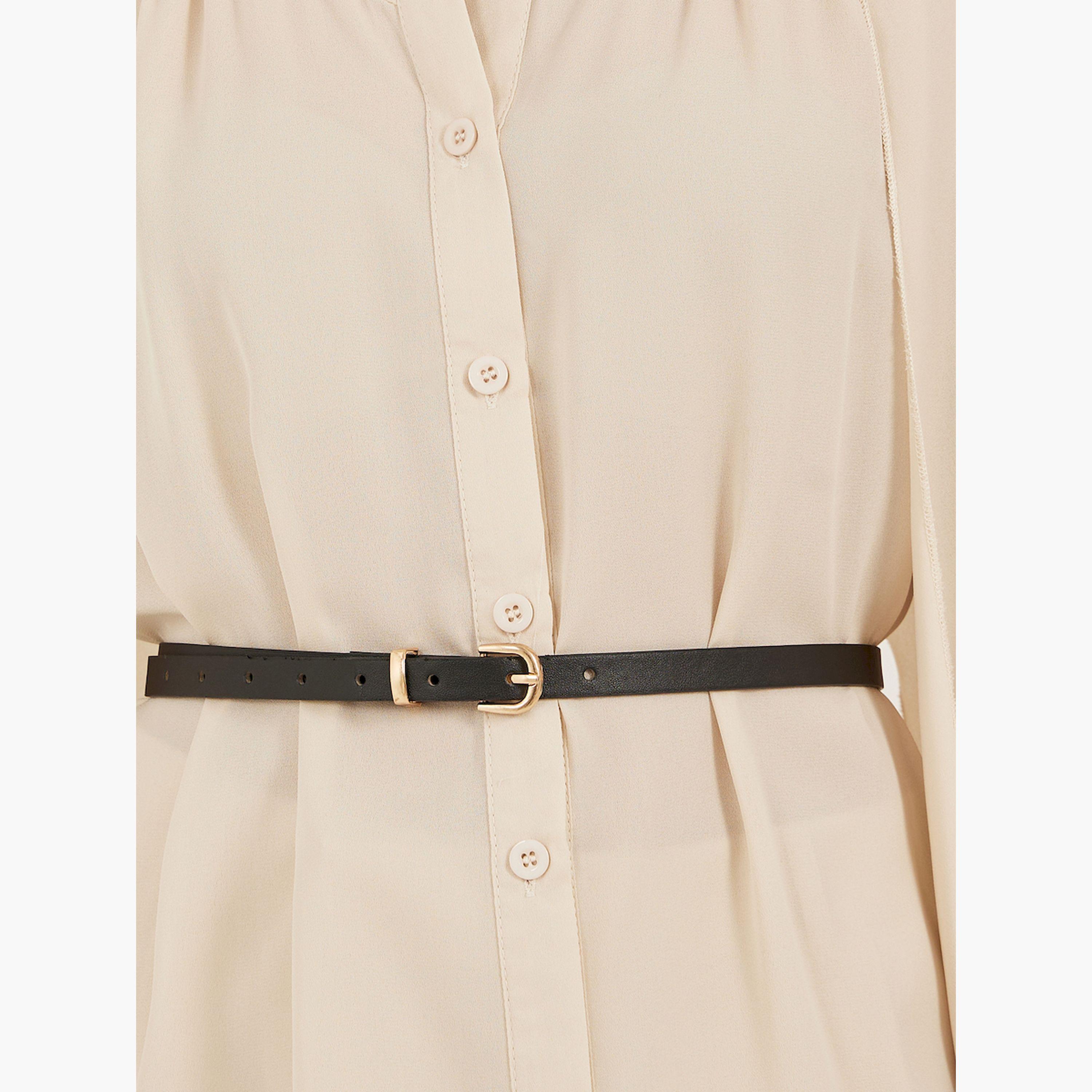 Styli Plain Belted Cape Sleeves Blouse-women-clothing-shirtsandblouses-blouses-image-3