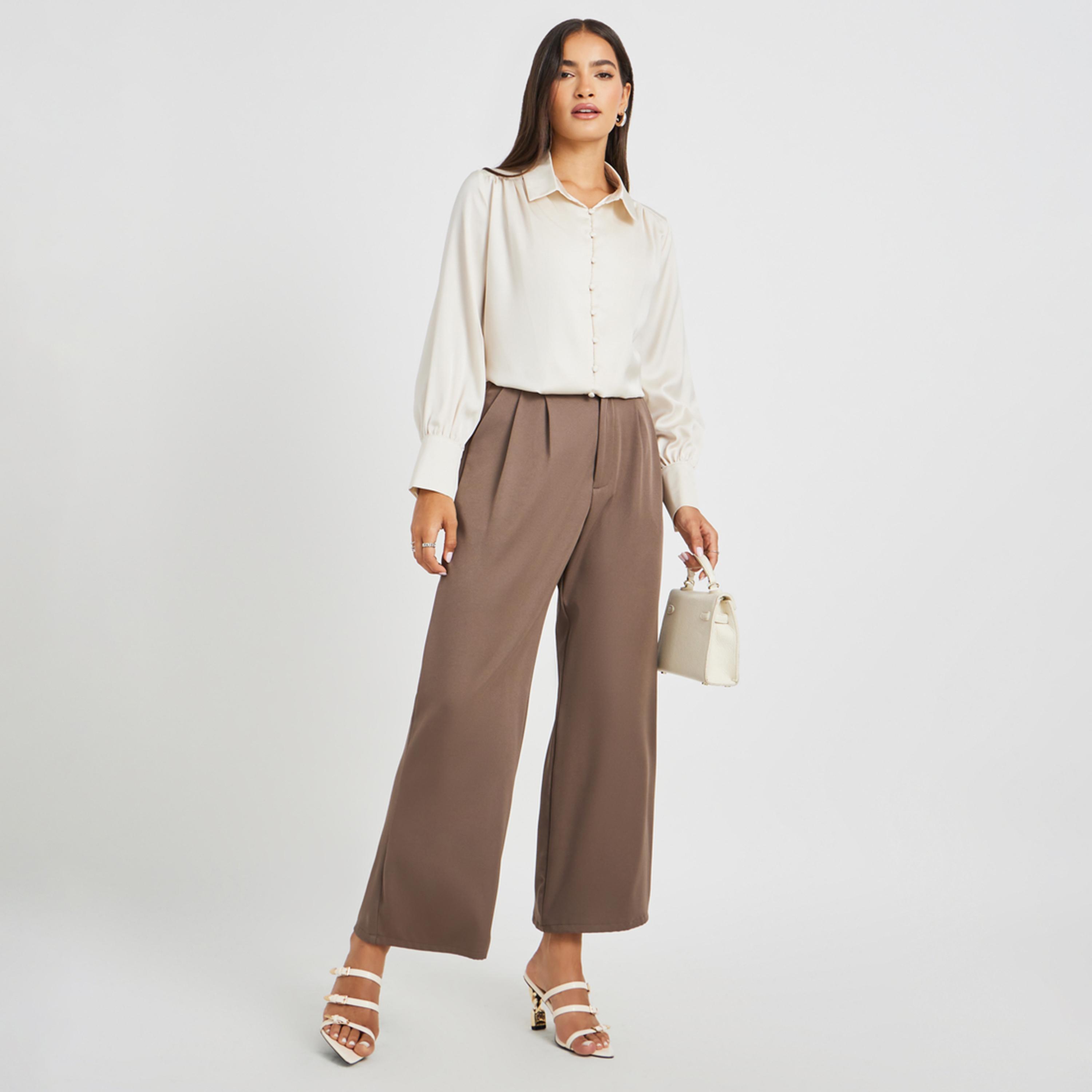 Styli Satin Balloon Sleeve Button-Down Blouse-women-clothing-shirtsandblouses-blouses-image-3