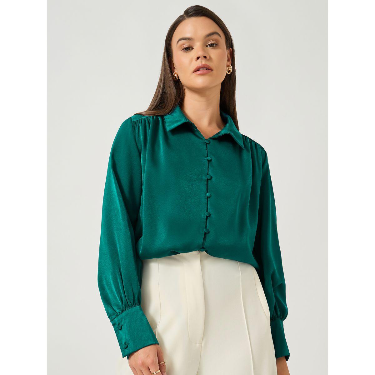 بلوزة كاجوال بأكمام بالون-women-clothing-shirtsandblouses-blouses-image-1