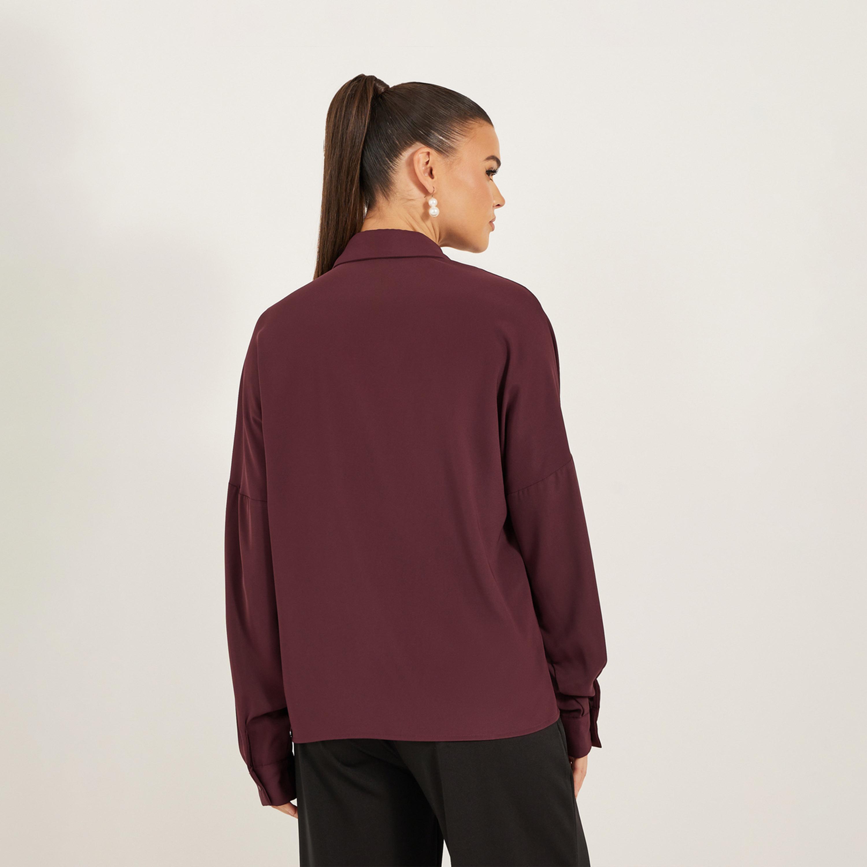 ستايلي - قميص بقصّة عادية وأكمام طويلة مزين باللؤلؤ الصناعي-women-clothing-shirtsandblouses-shirts-image-6
