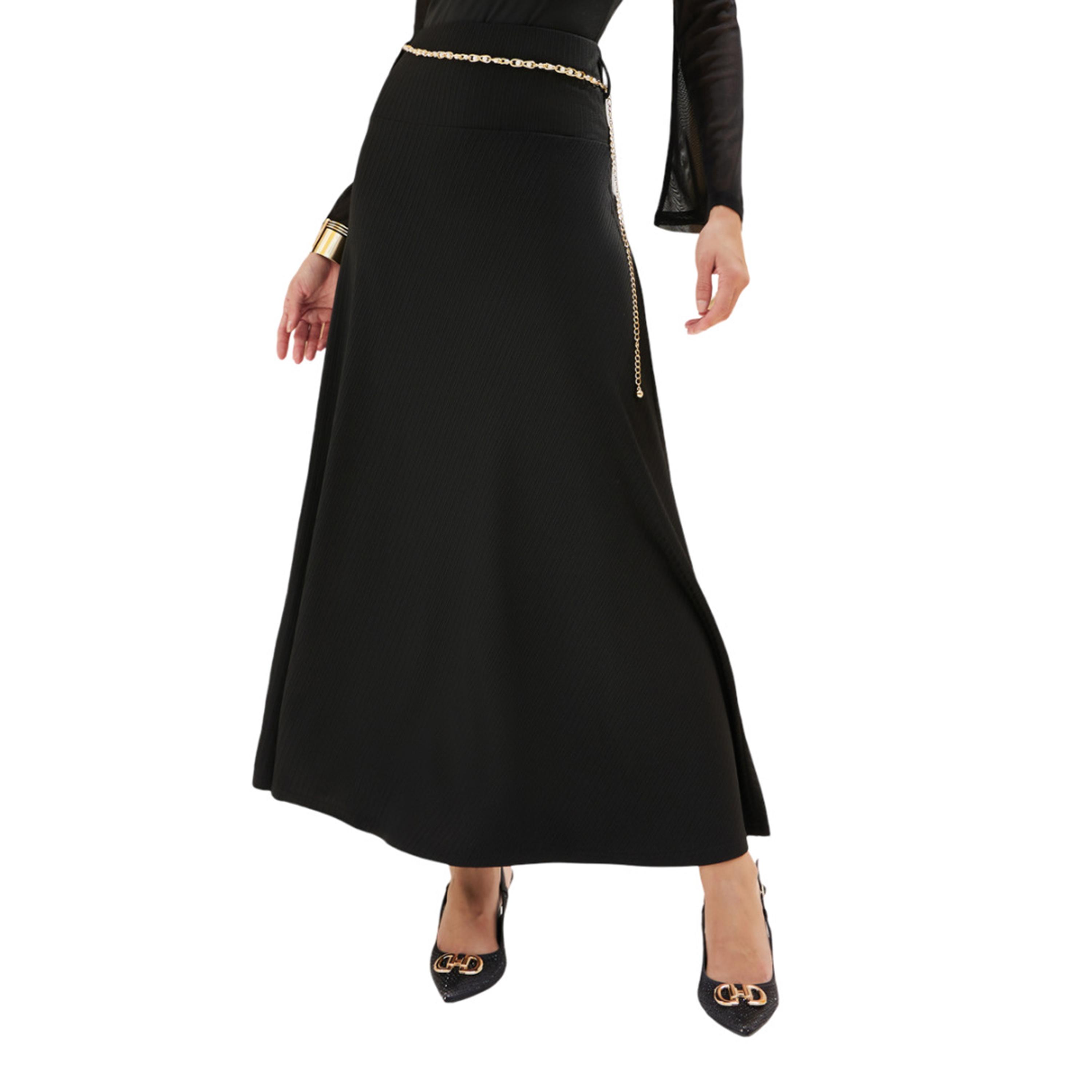 Styli Ribbed A-Line Maxi Skirt with Chain Detail-women-clothing-bottoms-skirts-image-3