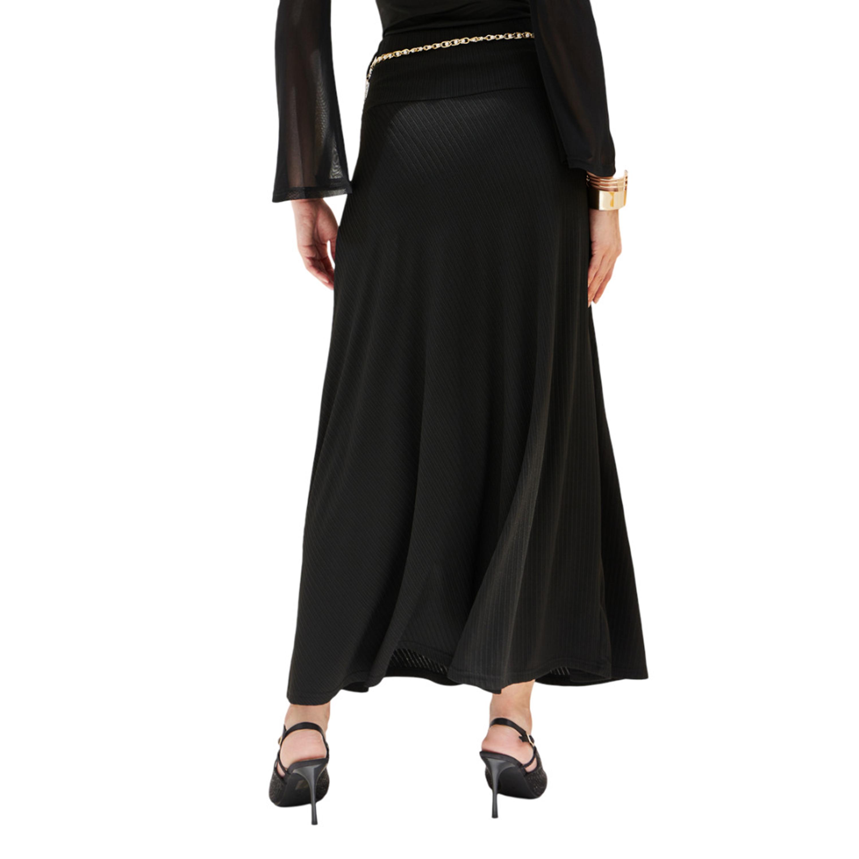Styli Ribbed A-Line Maxi Skirt with Chain Detail-women-clothing-bottoms-skirts-image-5