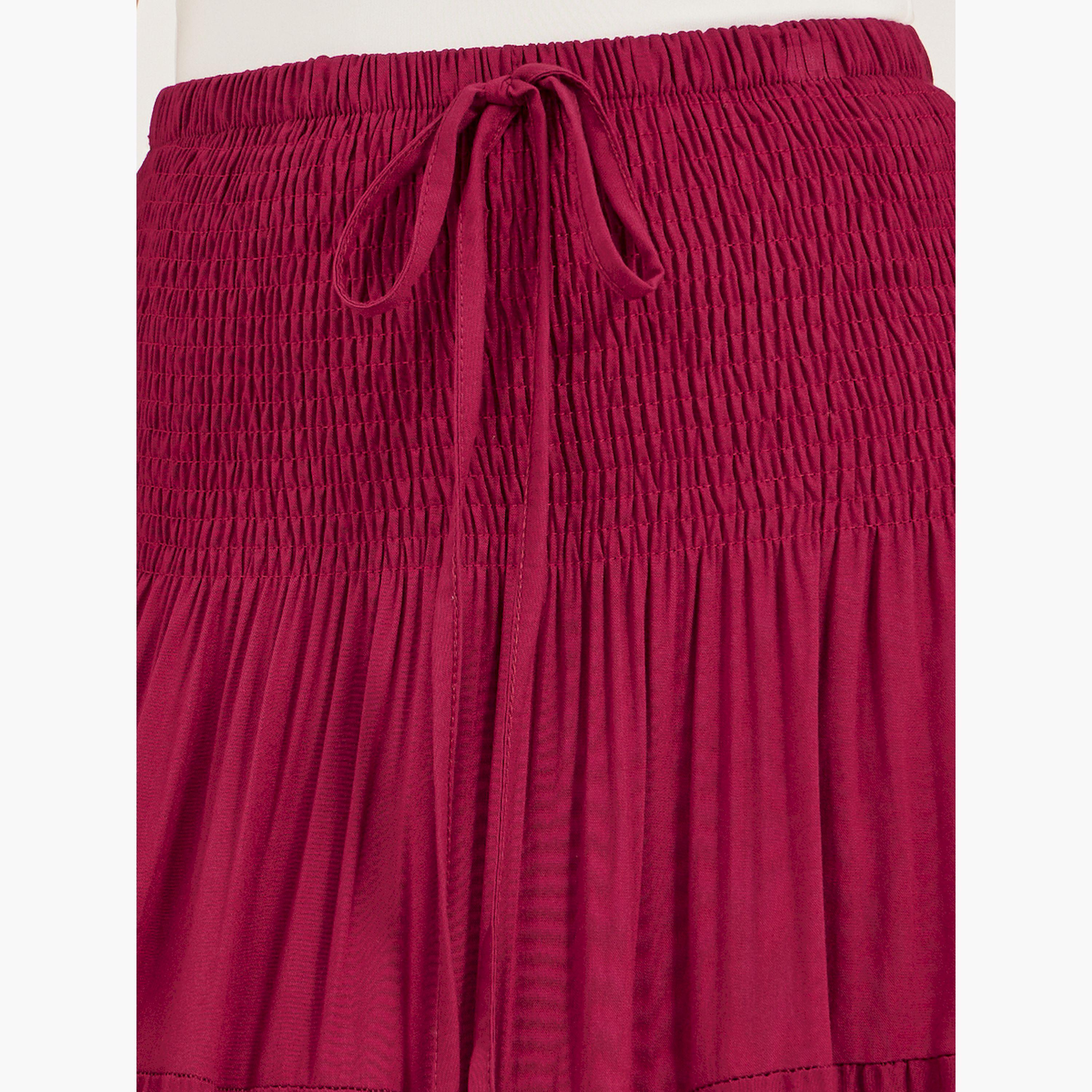 ستايلي -  فستان شيفلي ماكسي متعدد الطبقات بخصر مزركش-women-clothing-bottoms-skirts-image-3