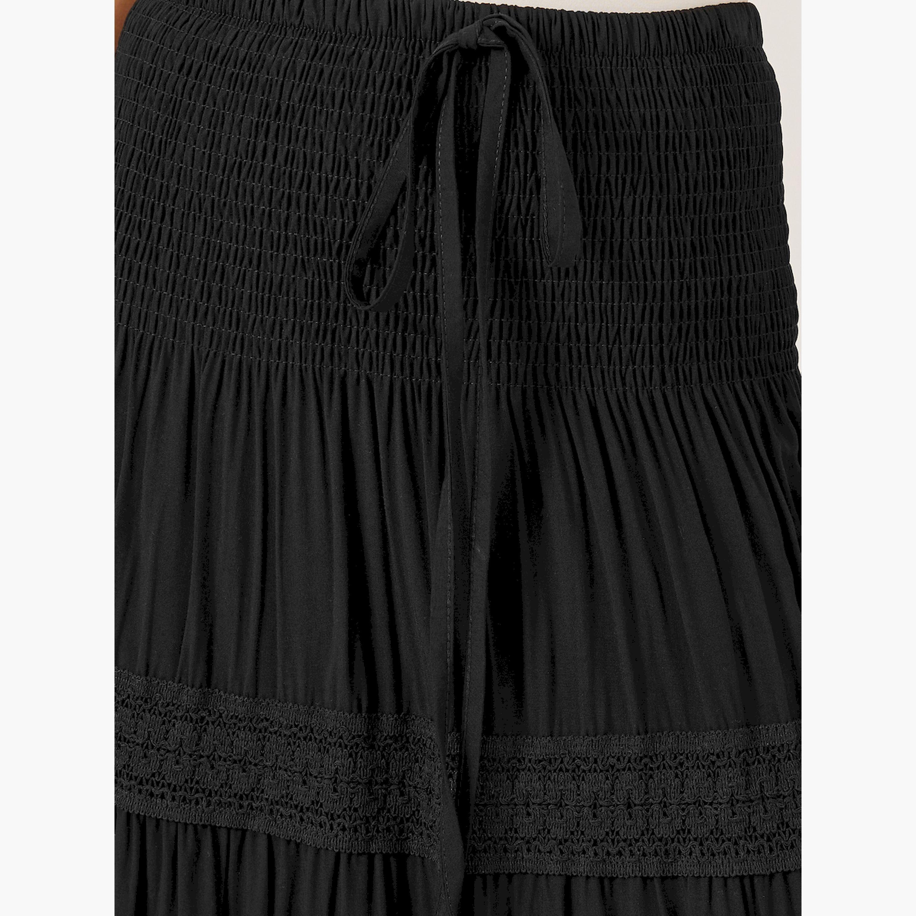 ستايلي - فستان ماكسي بقصّة A مع أجزاء دانتيل وخصر مجمع-women-clothing-bottoms-skirts-image-3