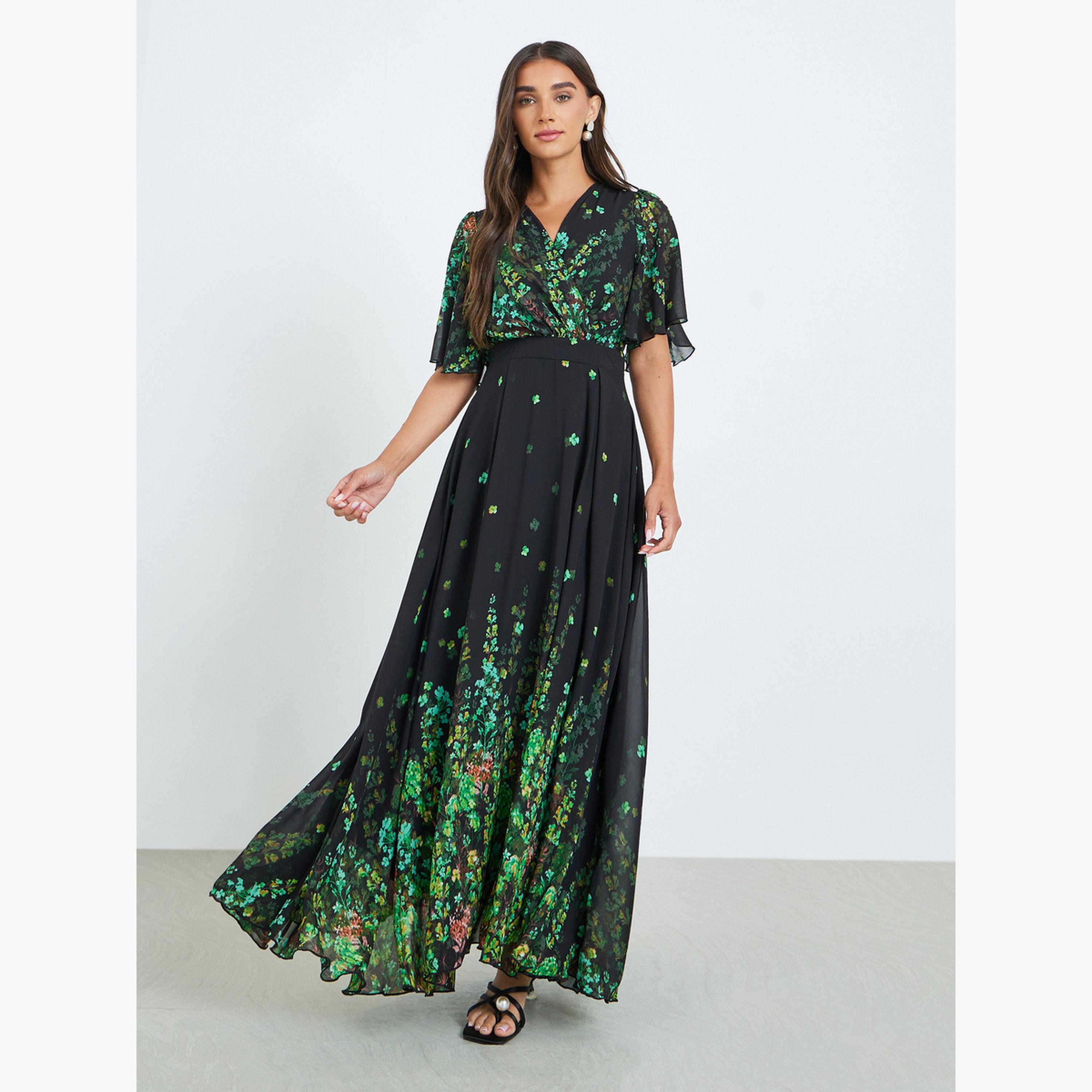 فستان طويل بطبعة زهور وتصميم مريح-women-clothing-dresses-image-1