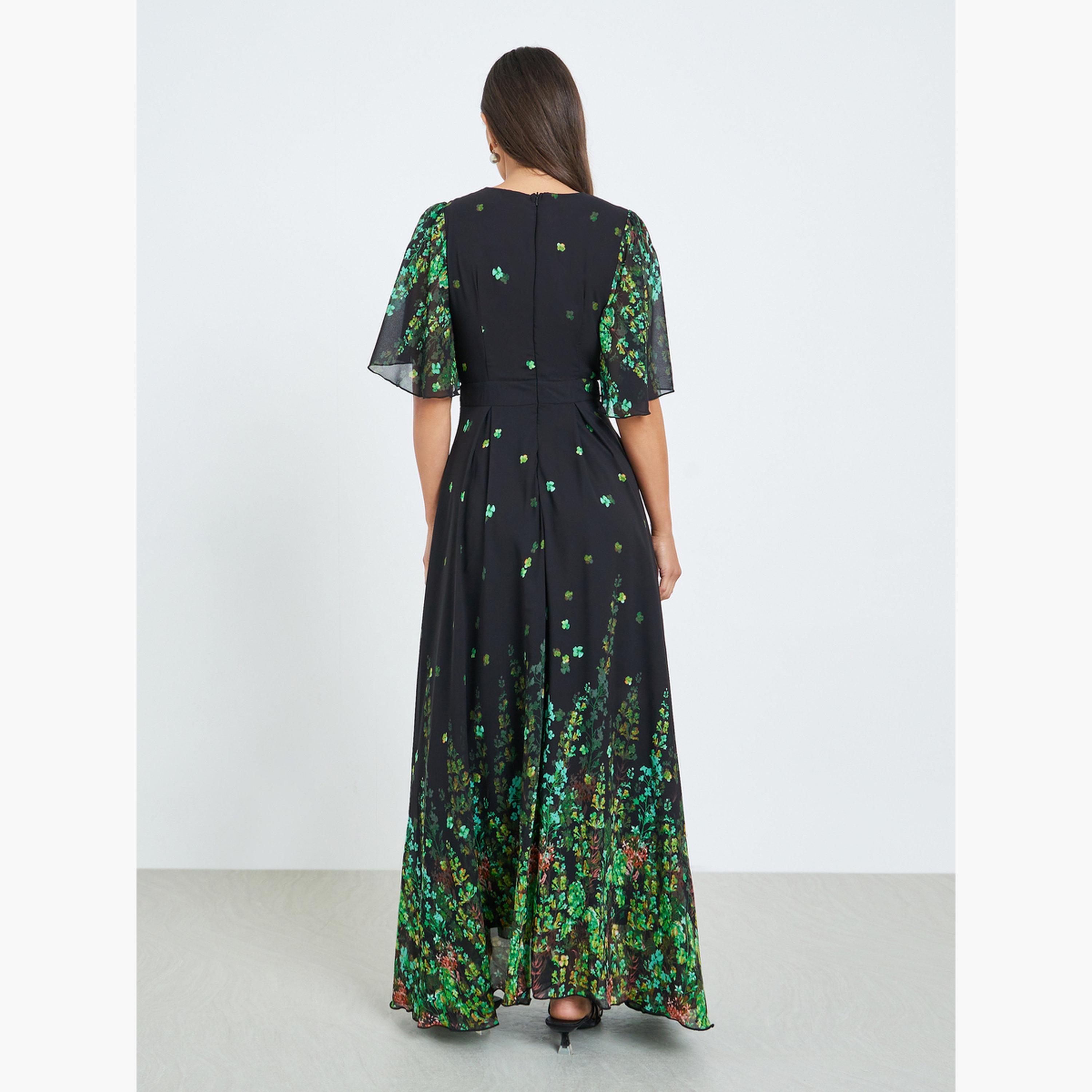 فستان طويل بطبعة زهور وتصميم مريح-women-clothing-dresses-image-3