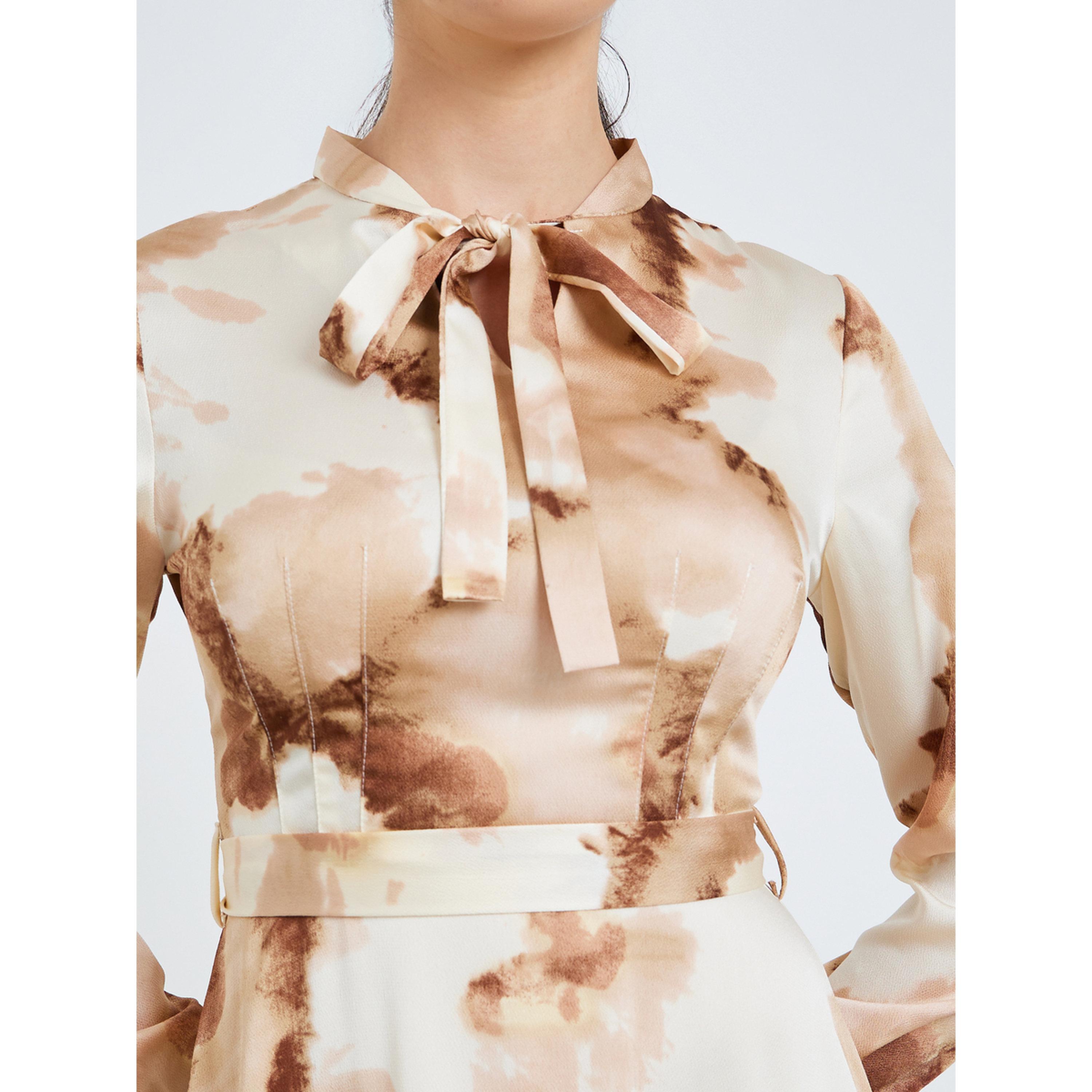 فستان طويل مطبوع بحافة شراشيب للنساء-women-clothing-dresses-image-6
