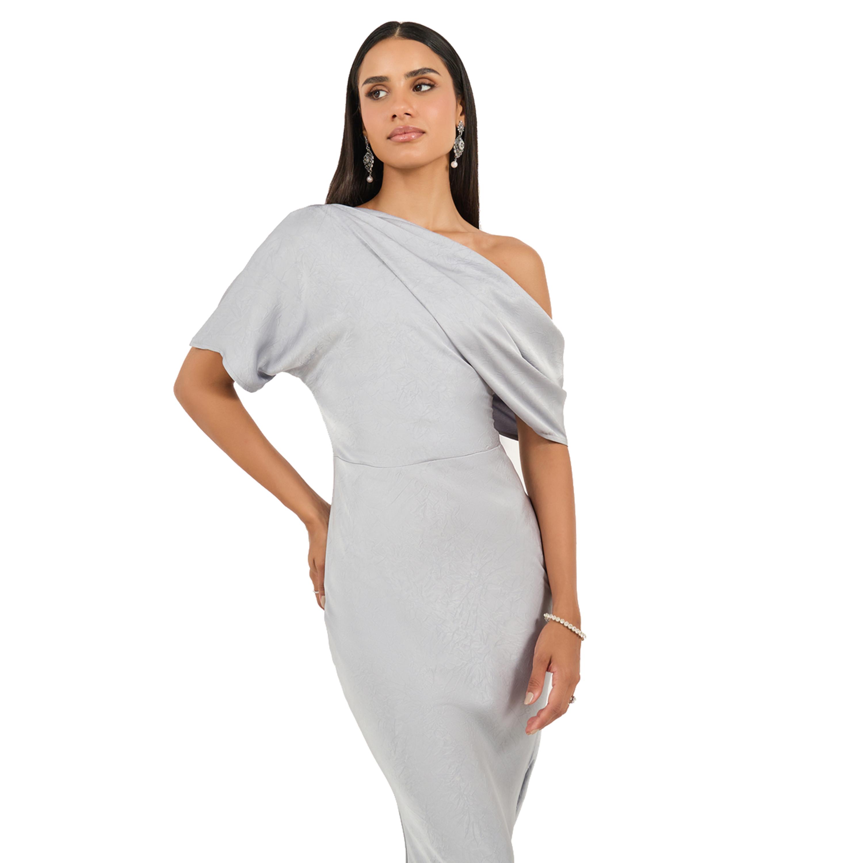 Styli Self Design One Sleeve Mermaid Maxi Dress-women-clothing-dresses-image-3