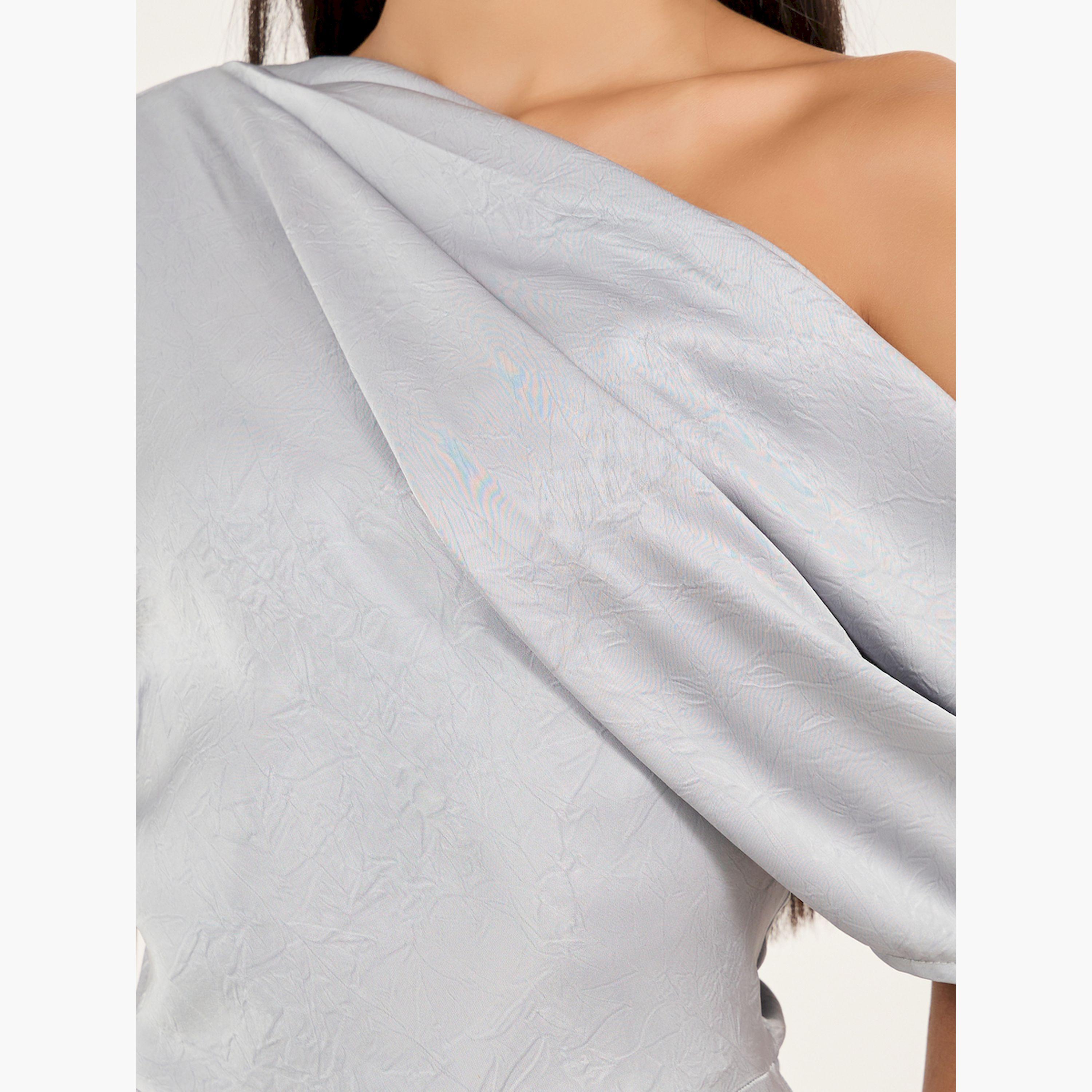 Styli Self Design One Sleeve Mermaid Maxi Dress-women-clothing-dresses-image-4
