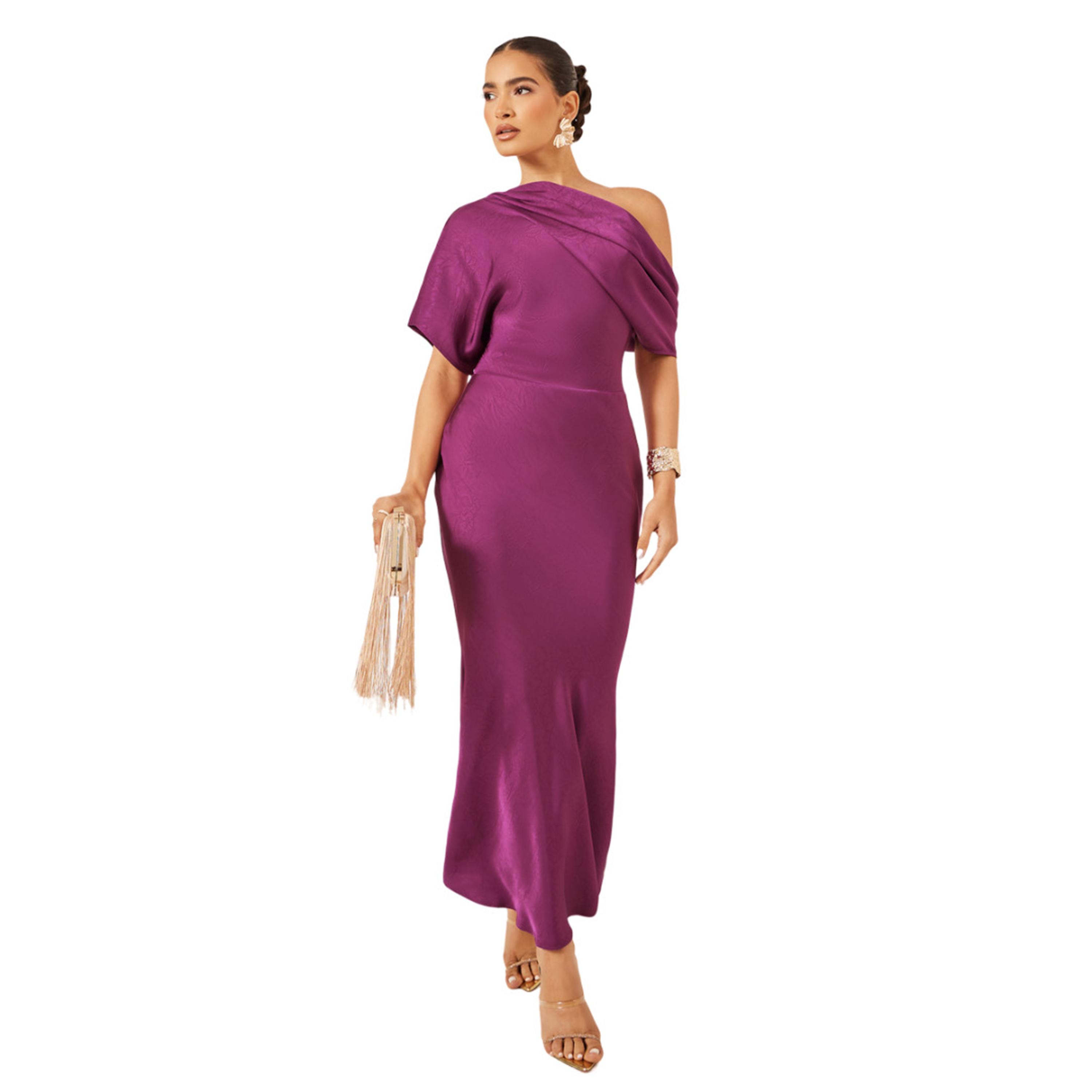 ستايلي -  فستان ماكسي حورية البحر بأكمام واحدة-women-clothing-dresses-image-2
