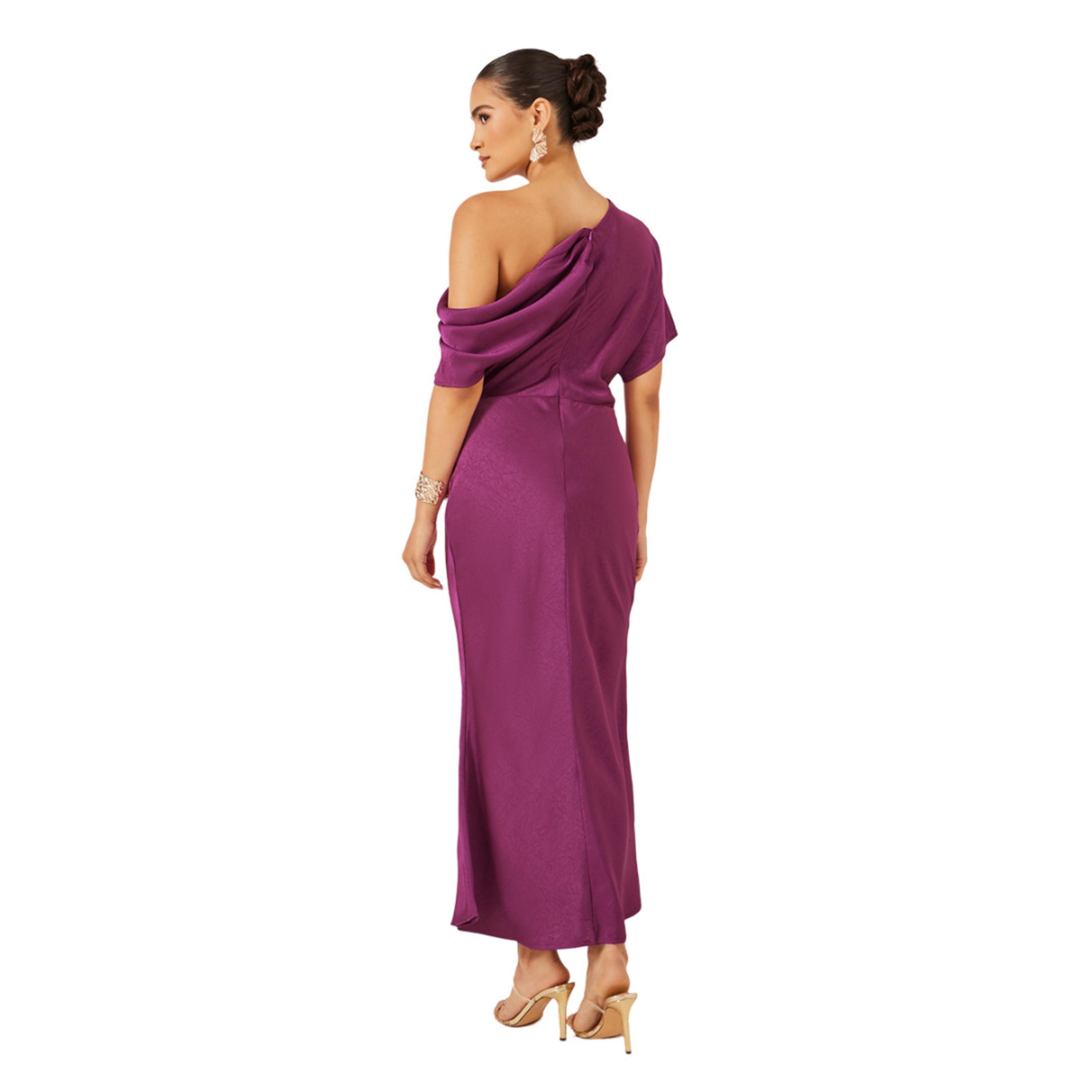 ستايلي -  فستان ماكسي حورية البحر بأكمام واحدة-women-clothing-dresses-image-5