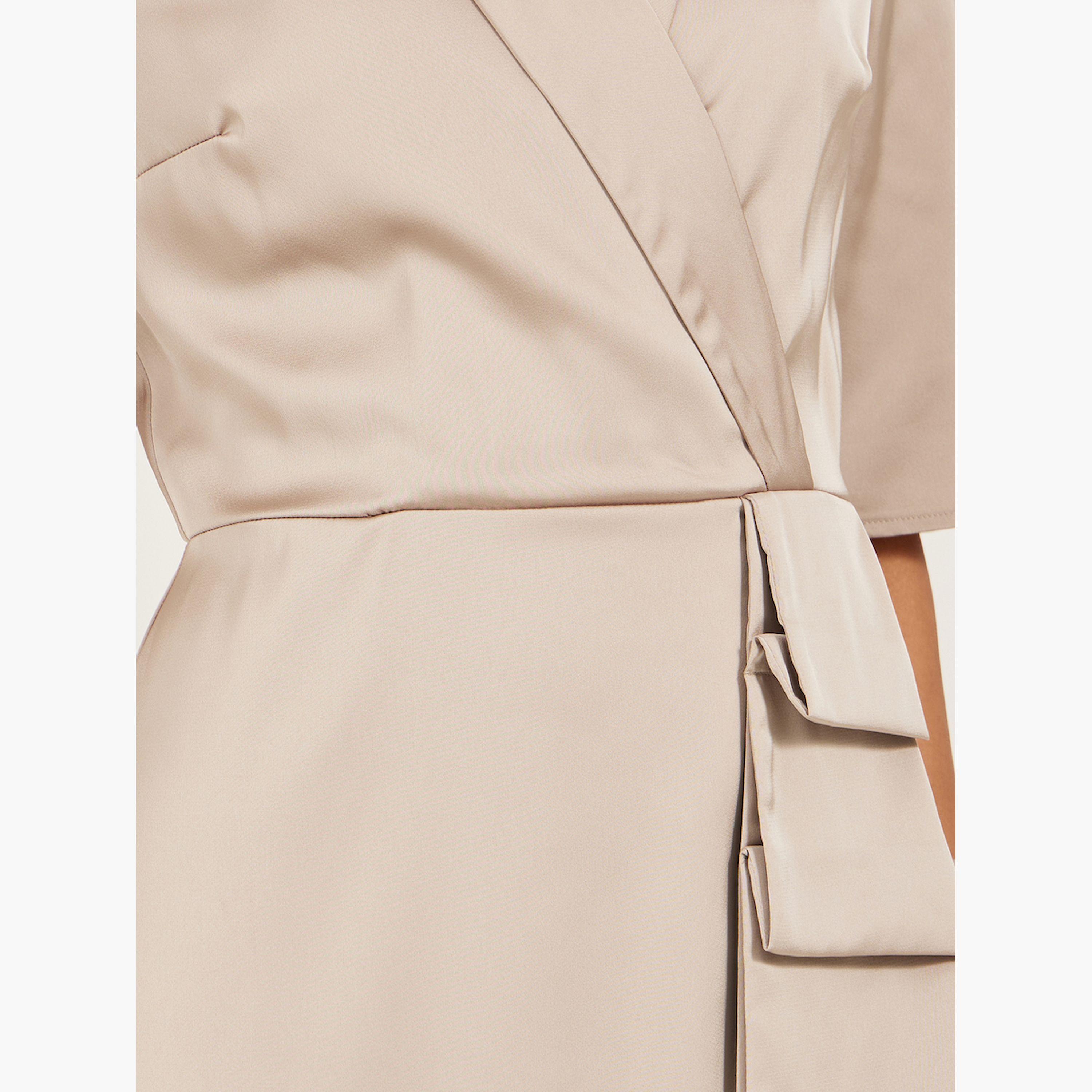 ستايلي - فستان متوسط الطول بأكمام قصيرة وبليزر-women-clothing-dresses-image-4