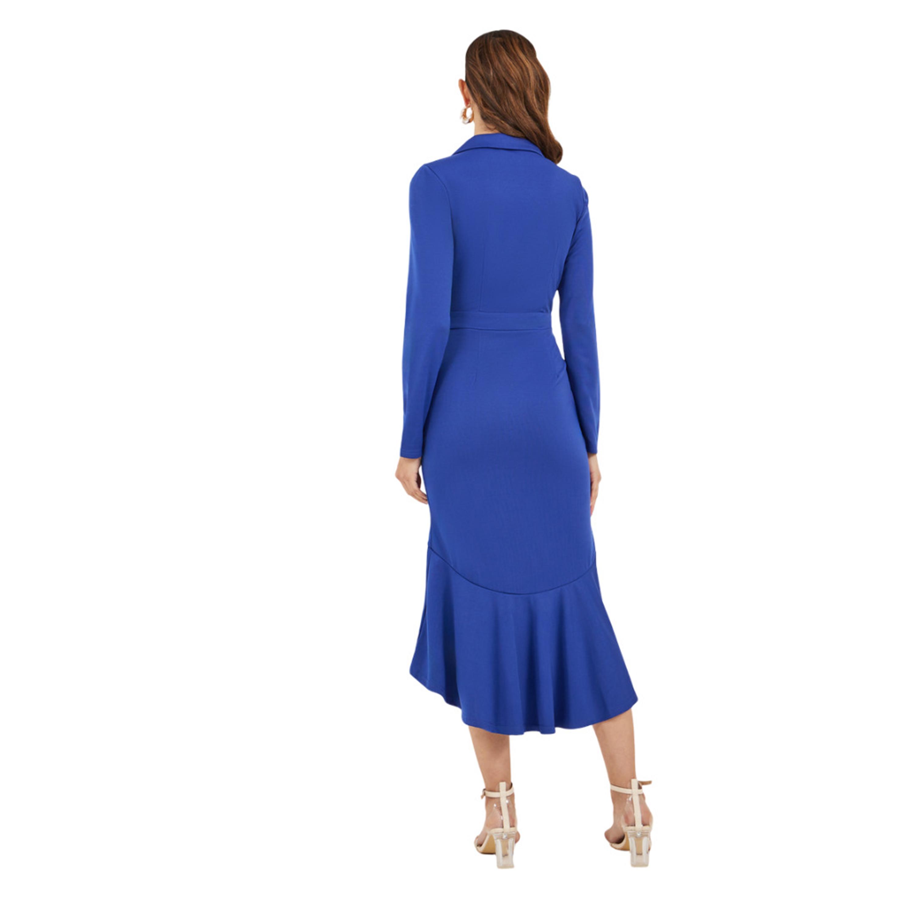 ستايلي - فستان متوسط الطول بأكمام طويلة وبليزر-women-clothing-dresses-image-5