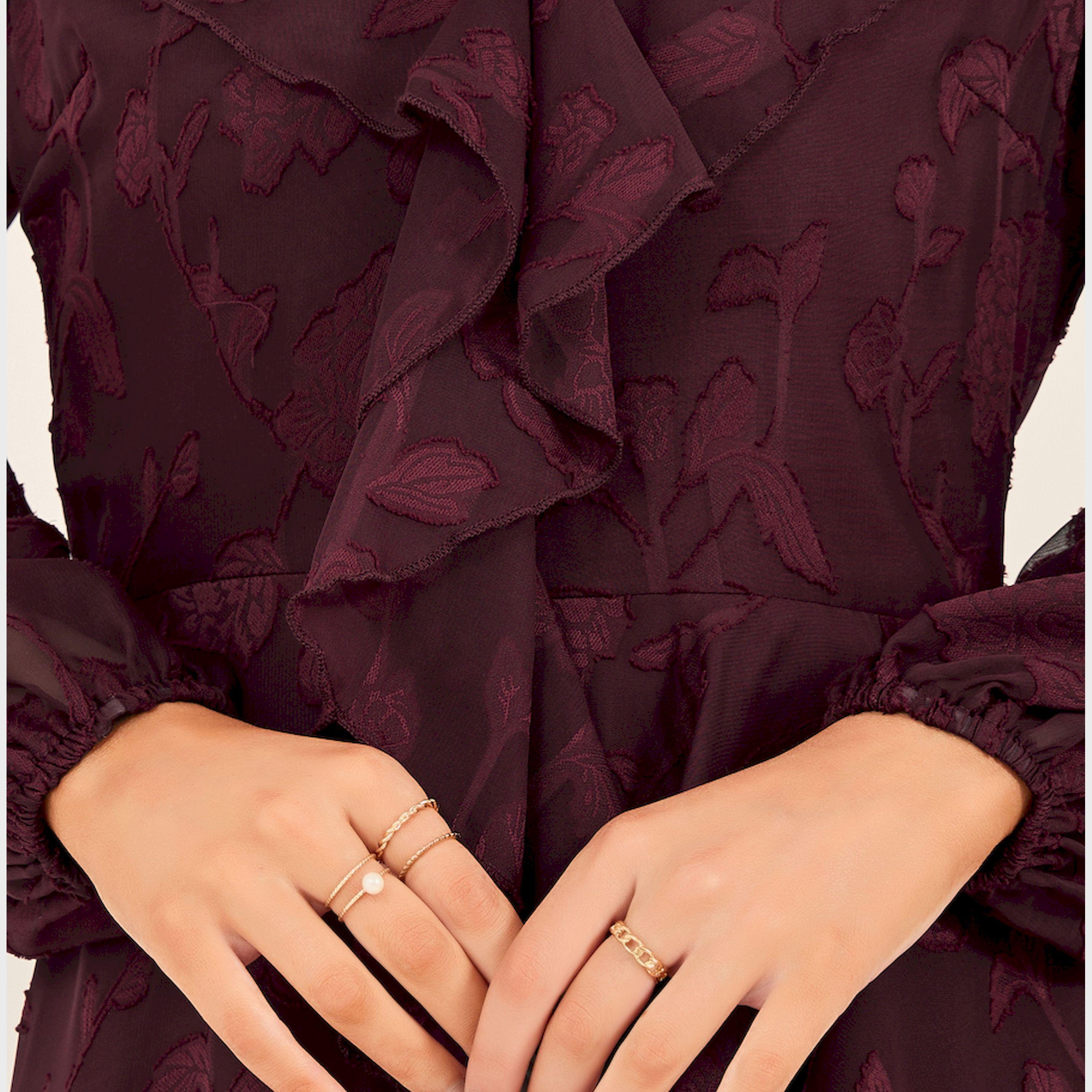 Styli Textured Ruffled Lace Detail A-Line Maxi Dress-women-clothing-dresses-image-5