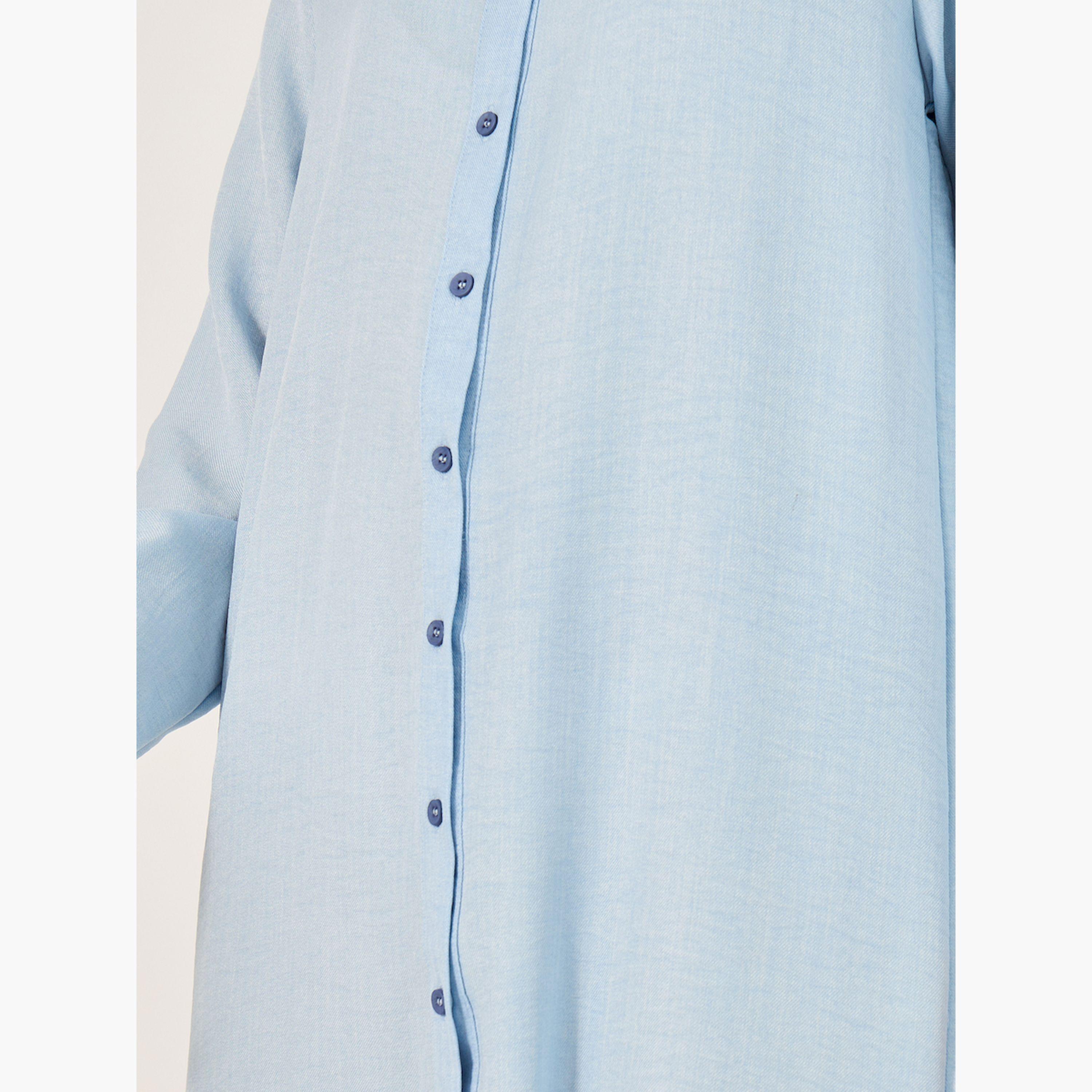 Styli Plain Long Sleeves Shirt Midi Dress-women-clothing-dresses-image-4