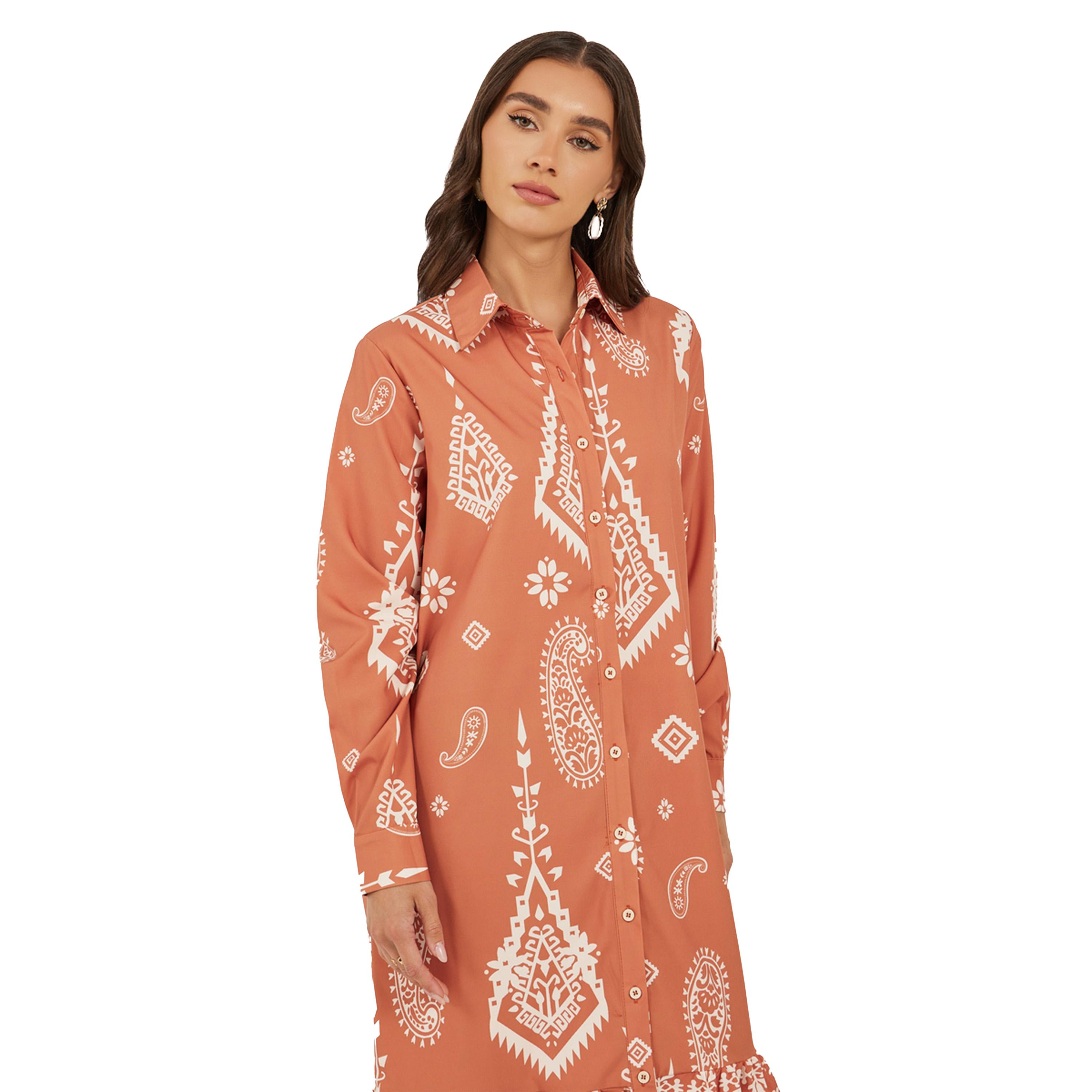 Styli Printed Long Sleeves Shirt Midi Dress-women-clothing-dresses-image-3