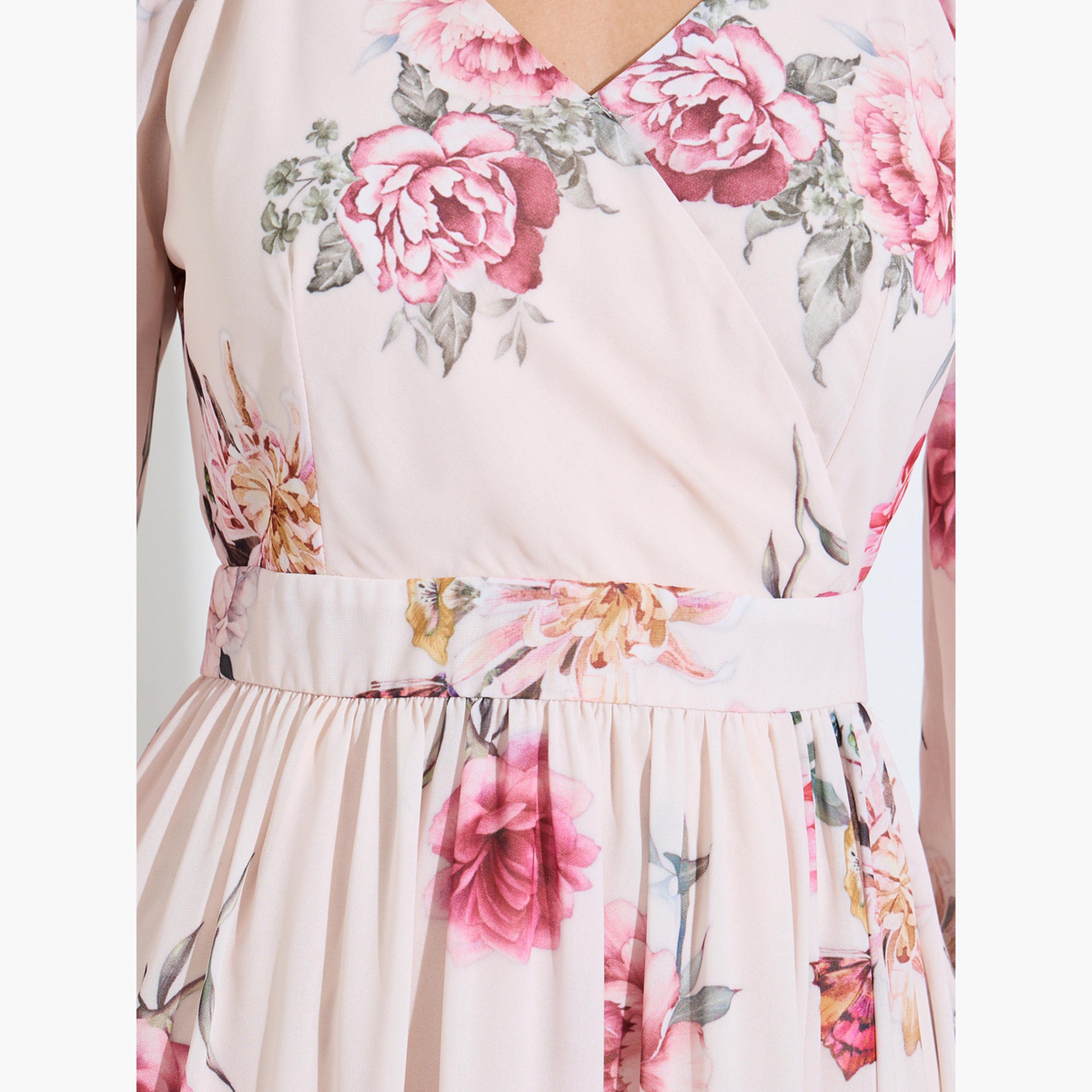 Styli Floral Print Long Sleeves A-Line Maxi Dress-women-clothing-dresses-image-5
