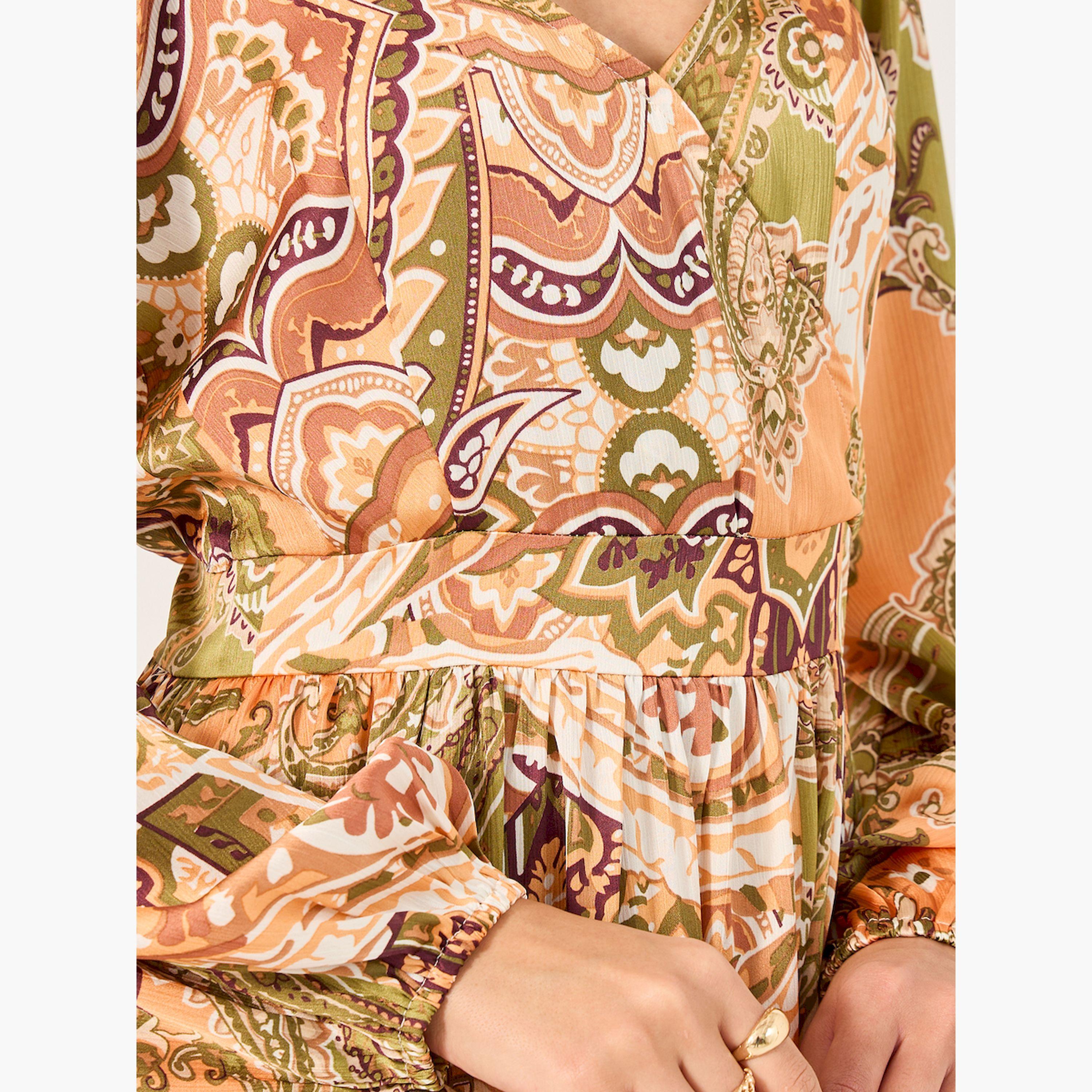 ستايلي - فستان ماكسي بقصة A وأكمام مطوية-women-clothing-dresses-image-5