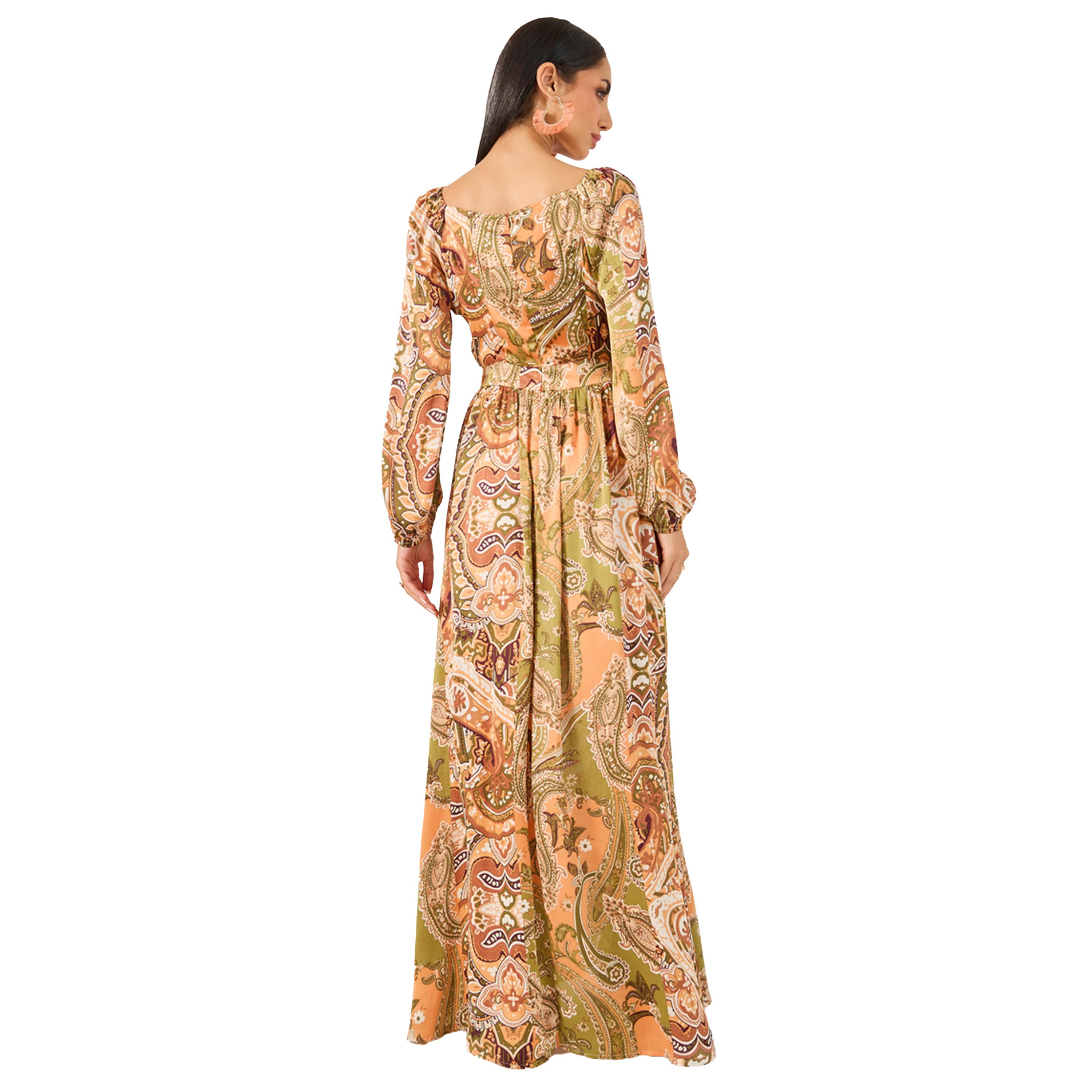 ستايلي - فستان ماكسي بقصة A وأكمام مطوية-women-clothing-dresses-image-6