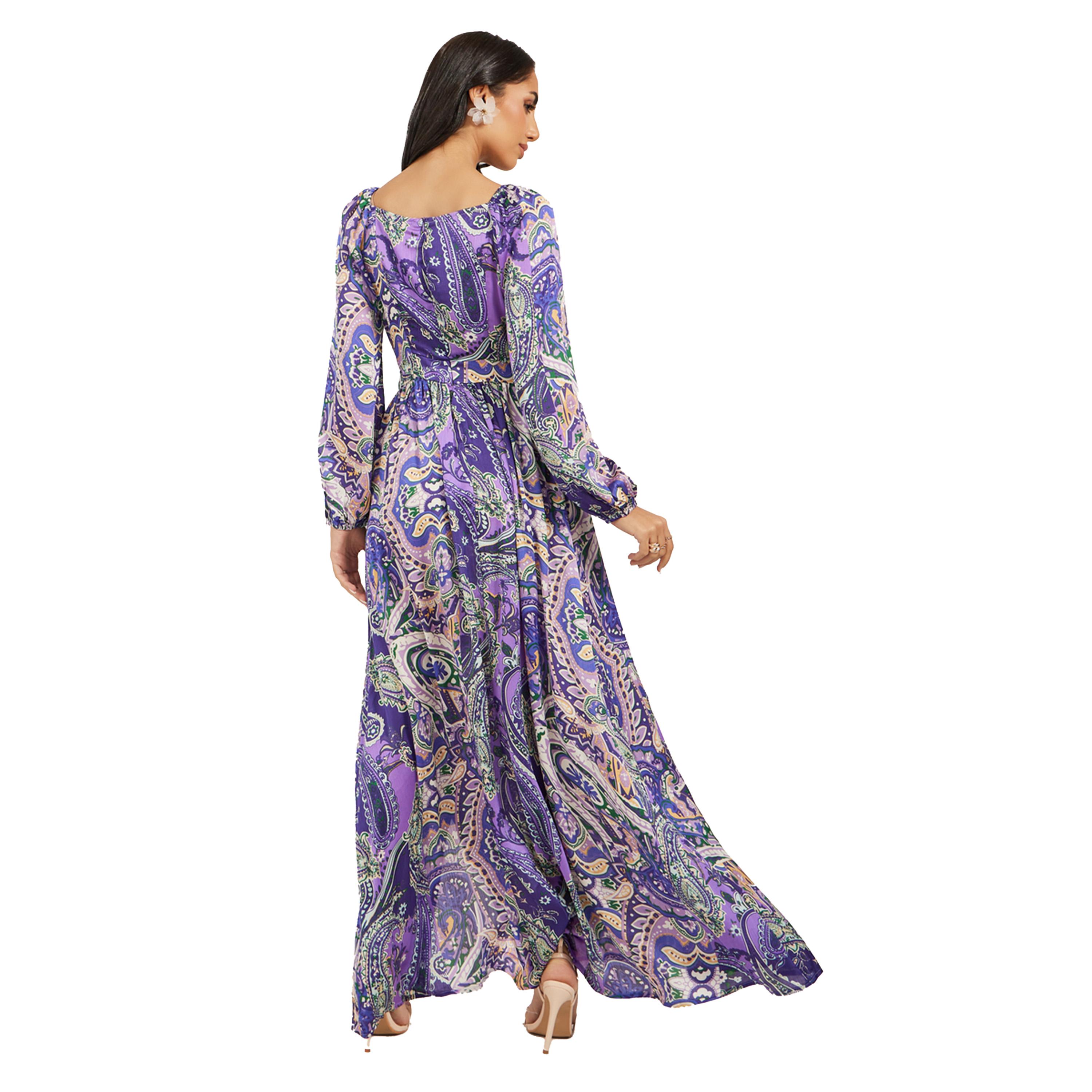 ستايلي - فستان ماكسي بقصة A وأكمام مطوية-women-clothing-dresses-image-5
