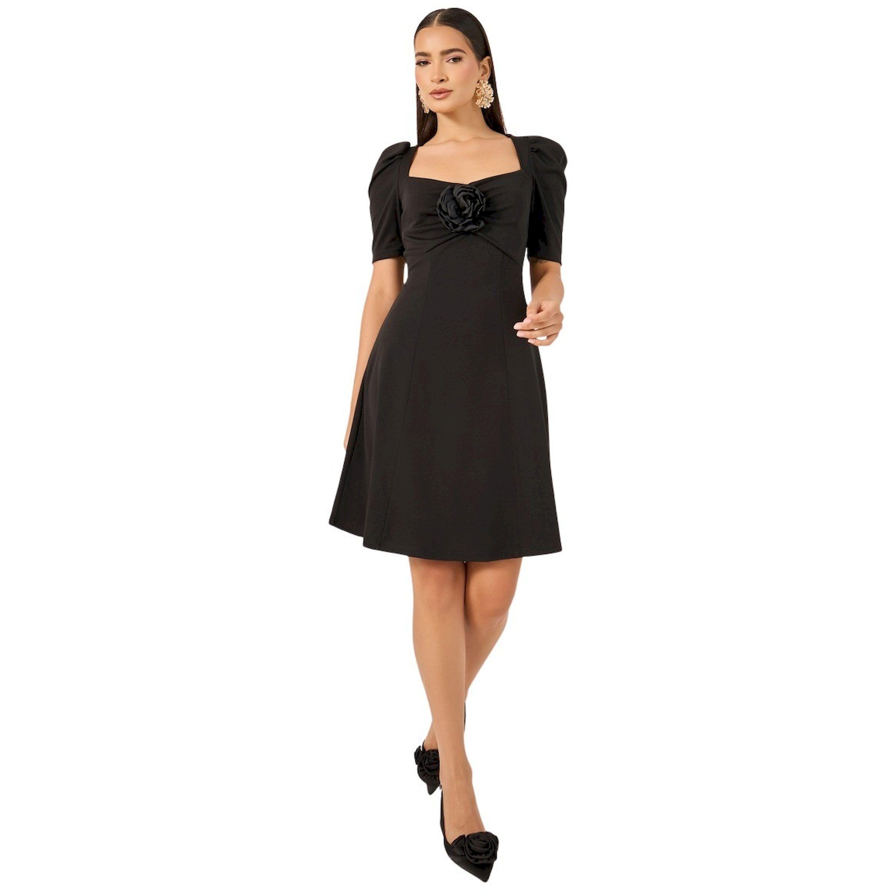 ستايلي - فستان قصير بقصة حرف A وأكمام منتفخة وتفاصيل كورسيج-women-clothing-dresses-image-2