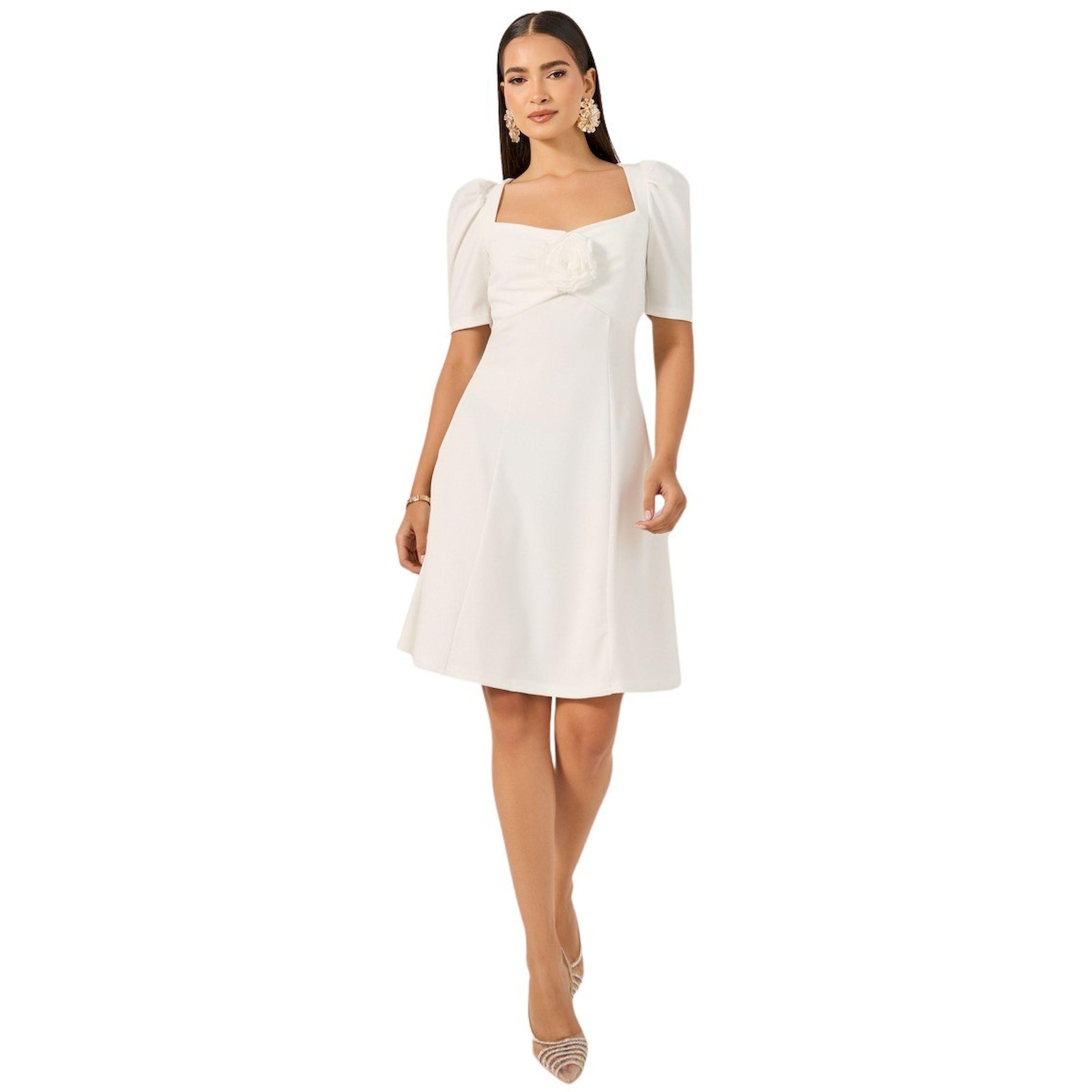 ستايلي - فستان قصير بقصة حرف A وأكمام منتفخة وتفاصيل كورسيج-women-clothing-dresses-image-2