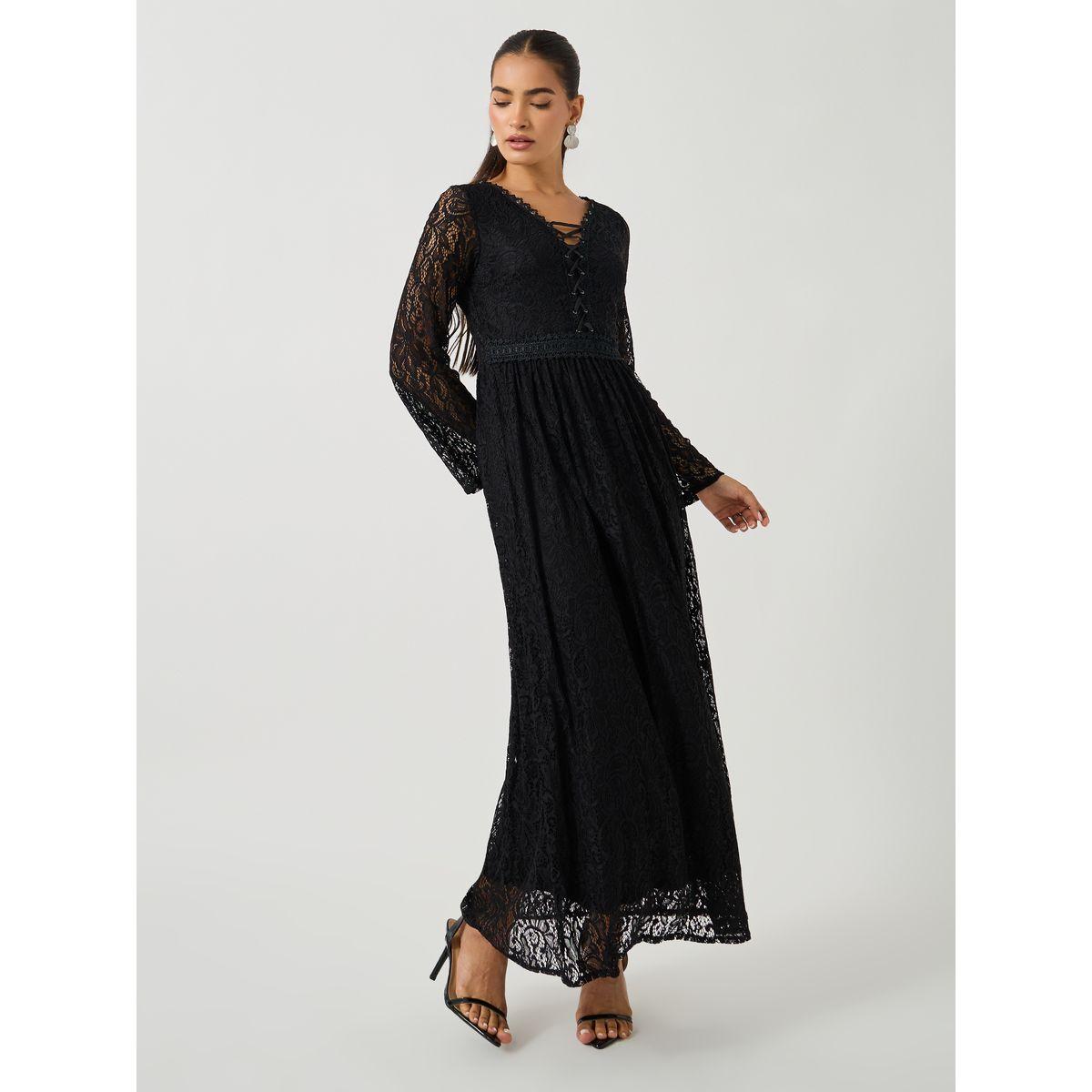 فستان طويل بحافة واسعة وأكمام طويلة-women-clothing-dresses-image-1