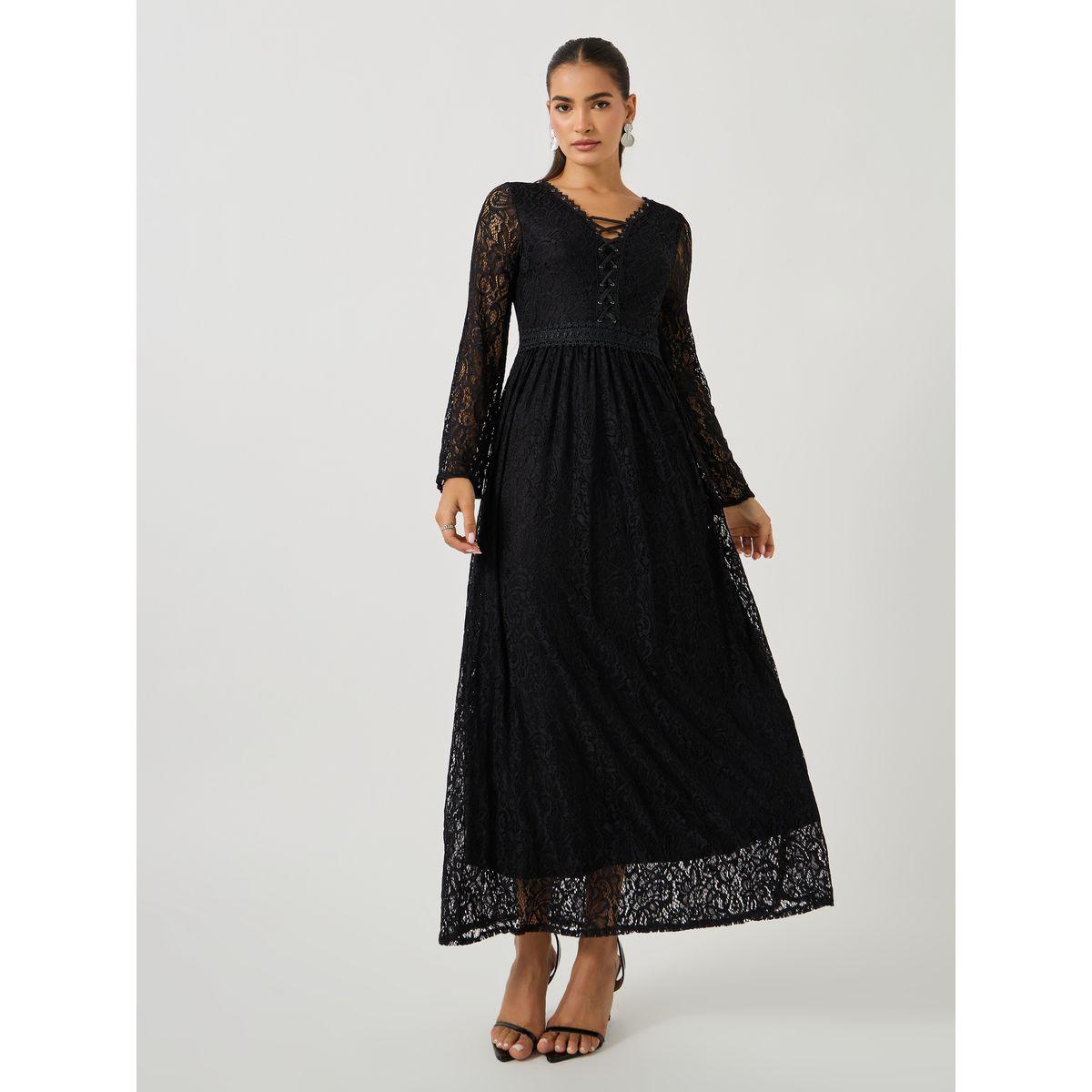 فستان طويل بحافة واسعة وأكمام طويلة-women-clothing-dresses-image-2