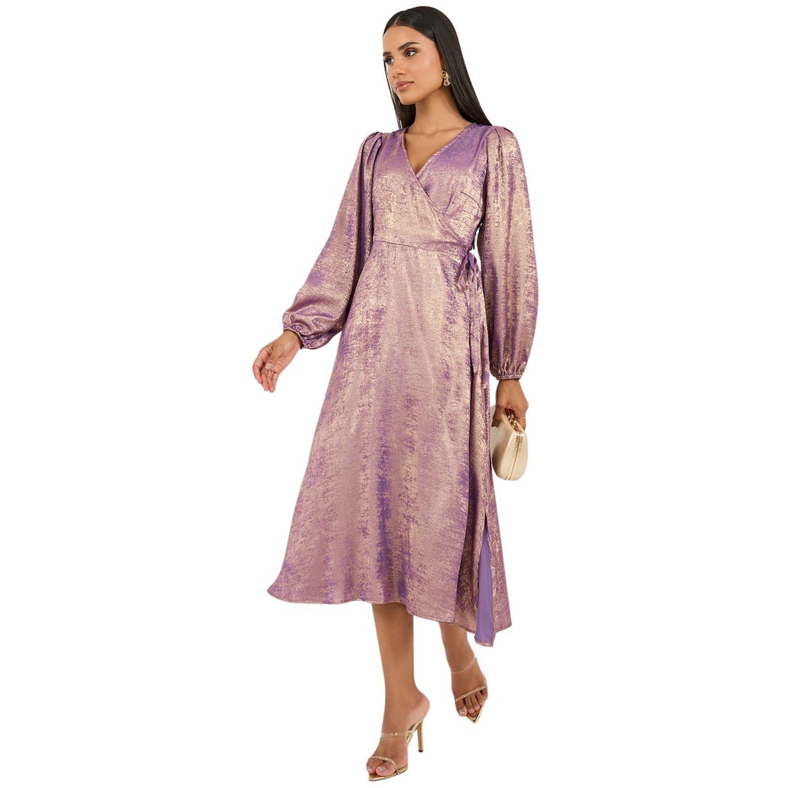 Styli Foil Print Long Sleeves Wrap Midi Dress-women-clothing-dresses-image-1