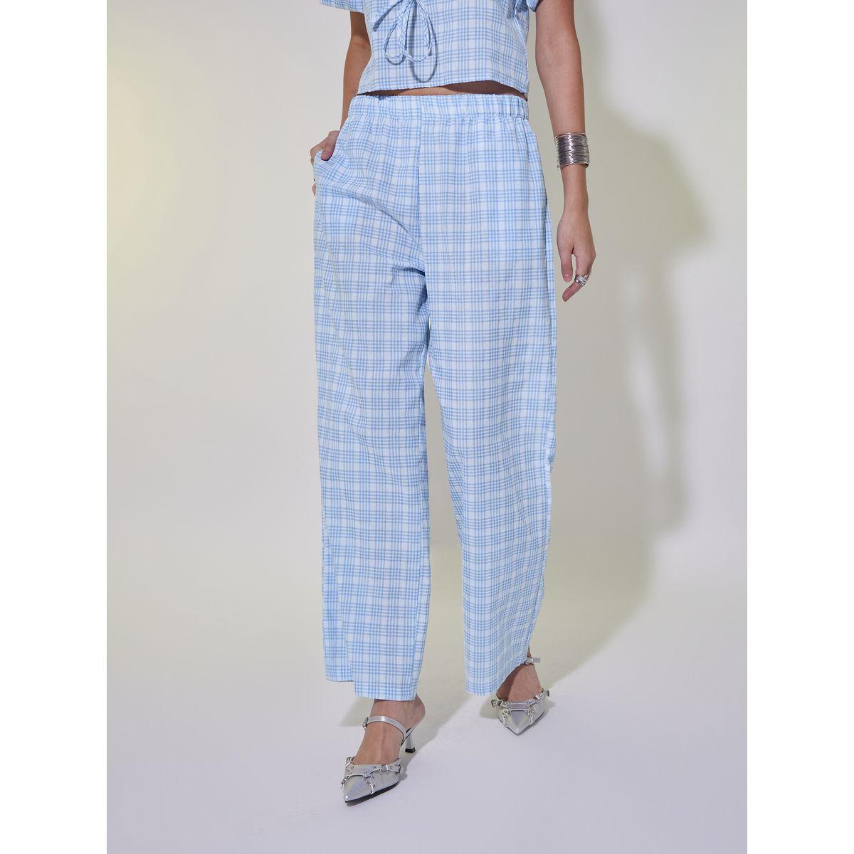 Take Two Checked Tie-Up Detail Crop Top and Pants Co-Ords-women-clothing-coordsets-image-5