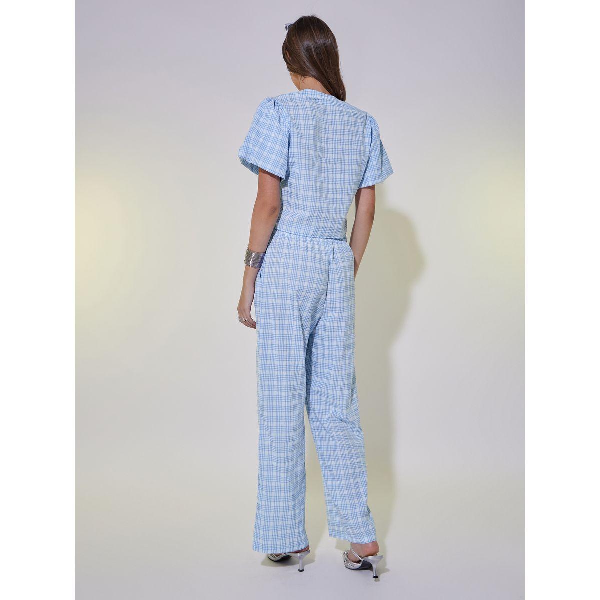 Take Two Checked Tie-Up Detail Crop Top and Pants Co-Ords-women-clothing-coordsets-image-6