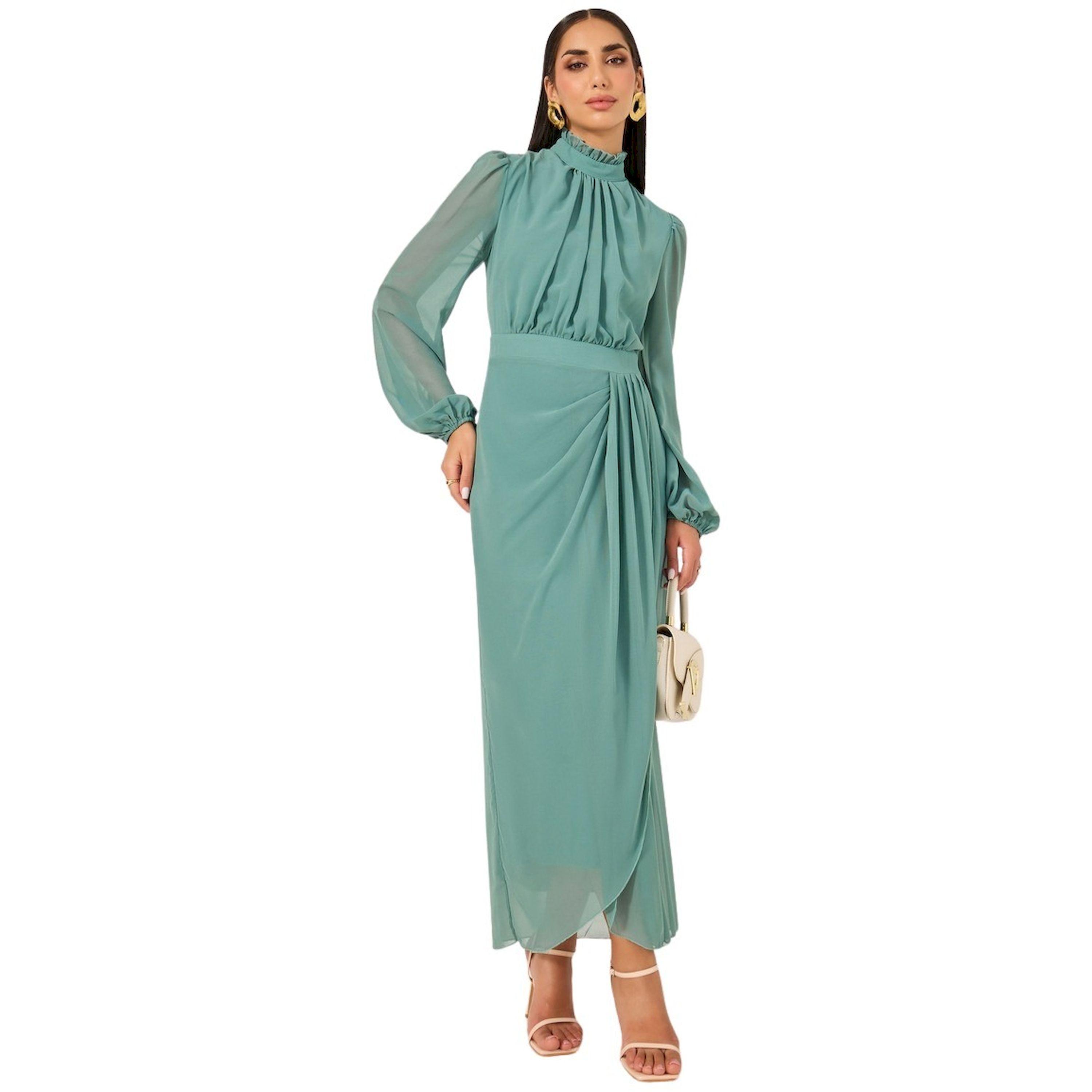 ستايلي - فستان ماكسي تصميم ملفوف ومطوي سادة-women-clothing-dresses-image-1