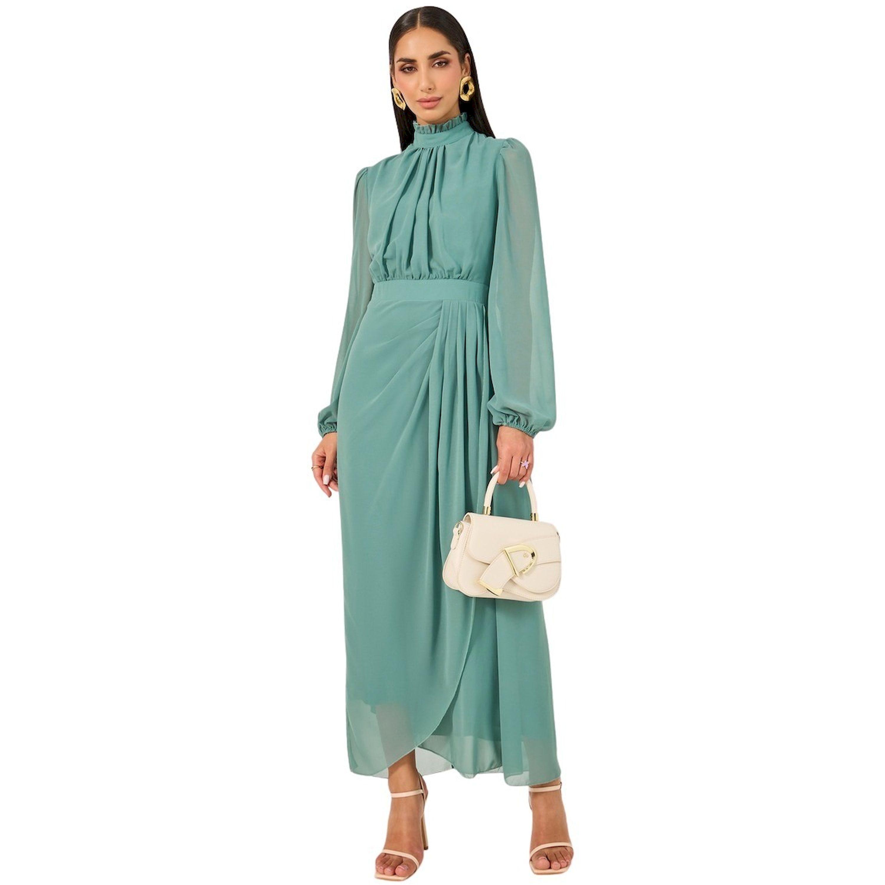 ستايلي - فستان ماكسي تصميم ملفوف ومطوي سادة-women-clothing-dresses-image-2