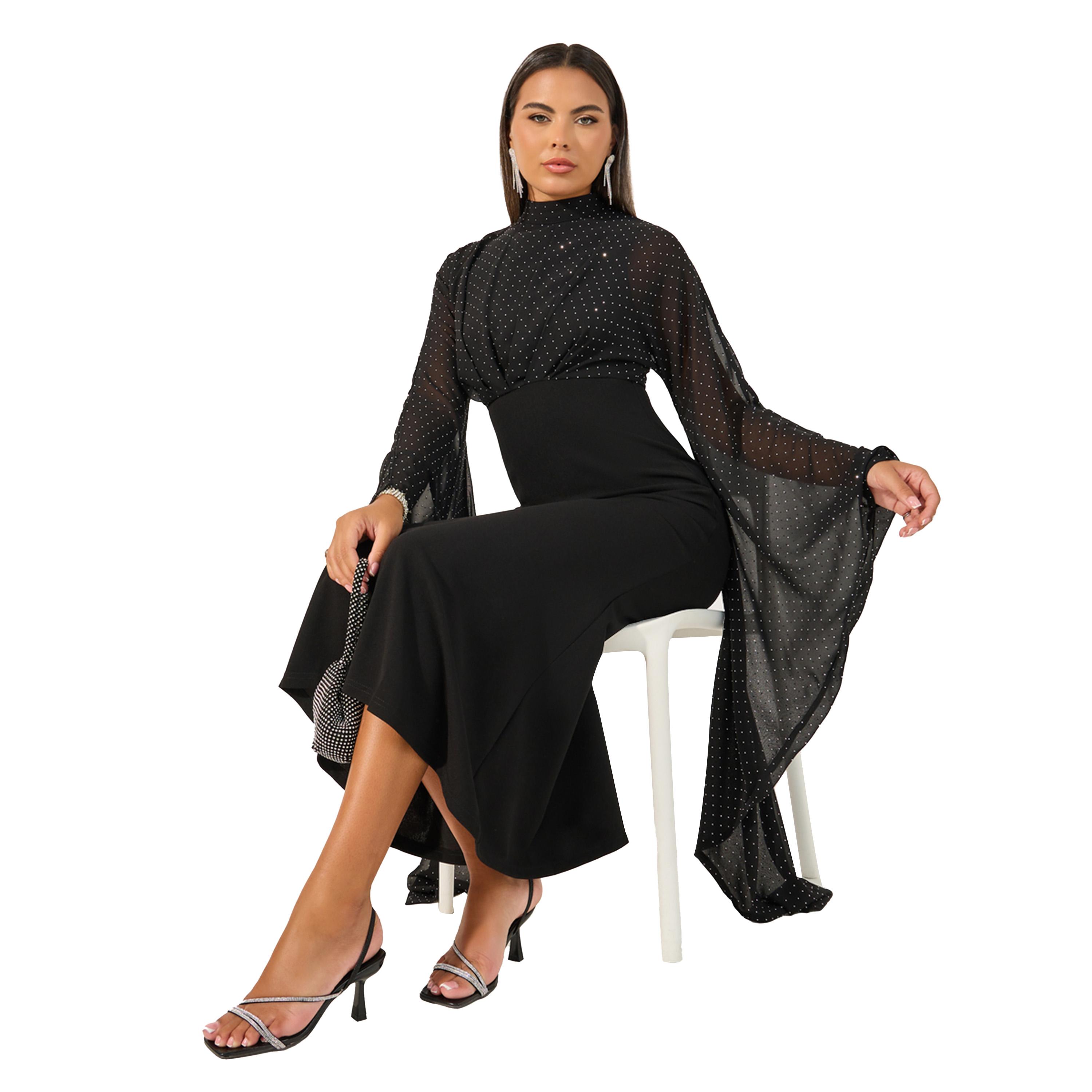 Styli Embellished Long Sleeves Mermaid Maxi Dress-women-clothing-dresses-image-1