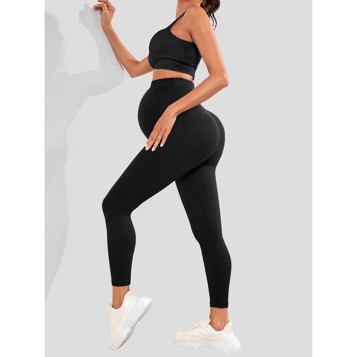 Seamless Textured Paneled Scrunch Maternity Leggings-women-clothing-sportswearandactivewear-bottoms-image-2