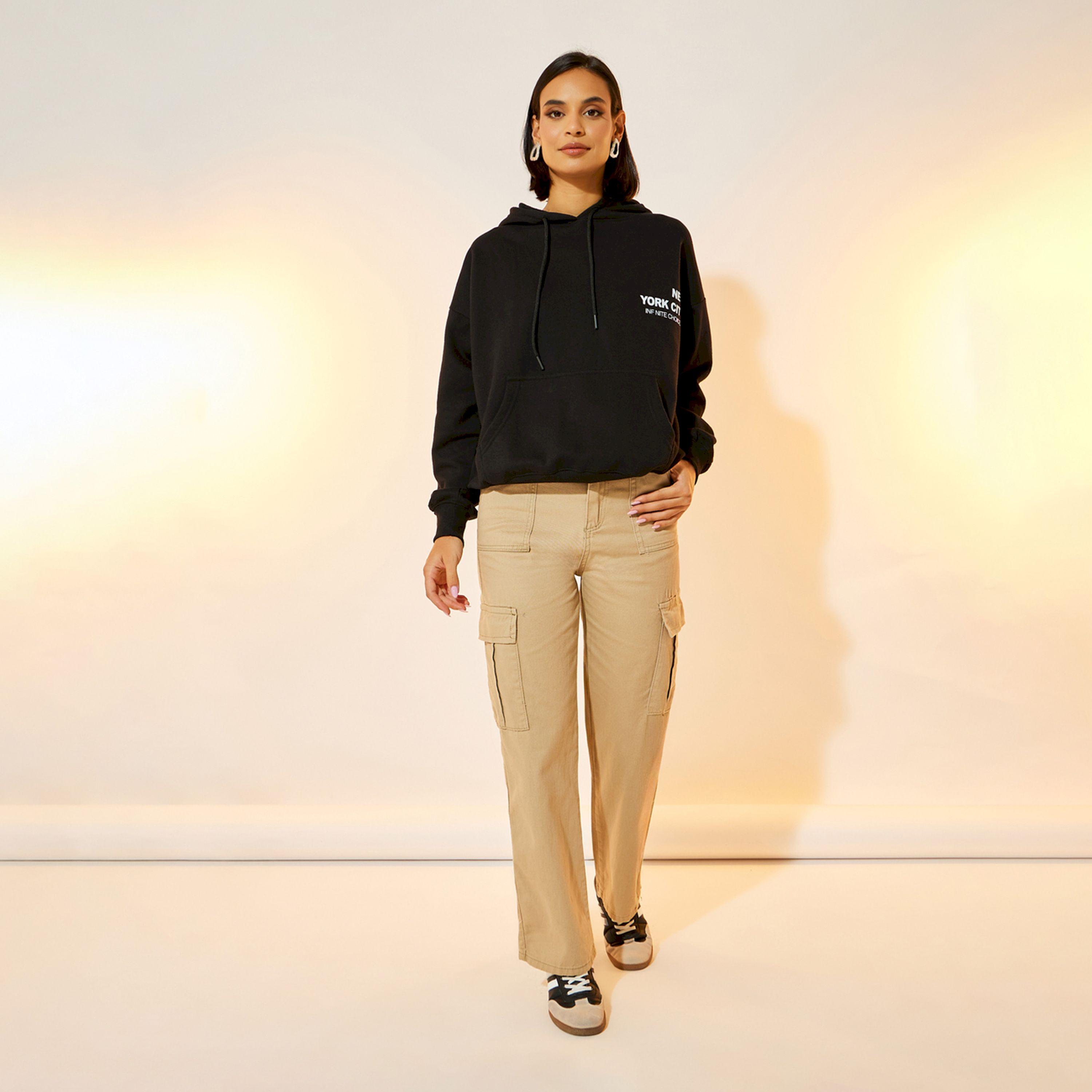 Take Two Solid Straight Fit Mid Rise Cargo Jeans-women-clothing-bottoms-jeans-image-1