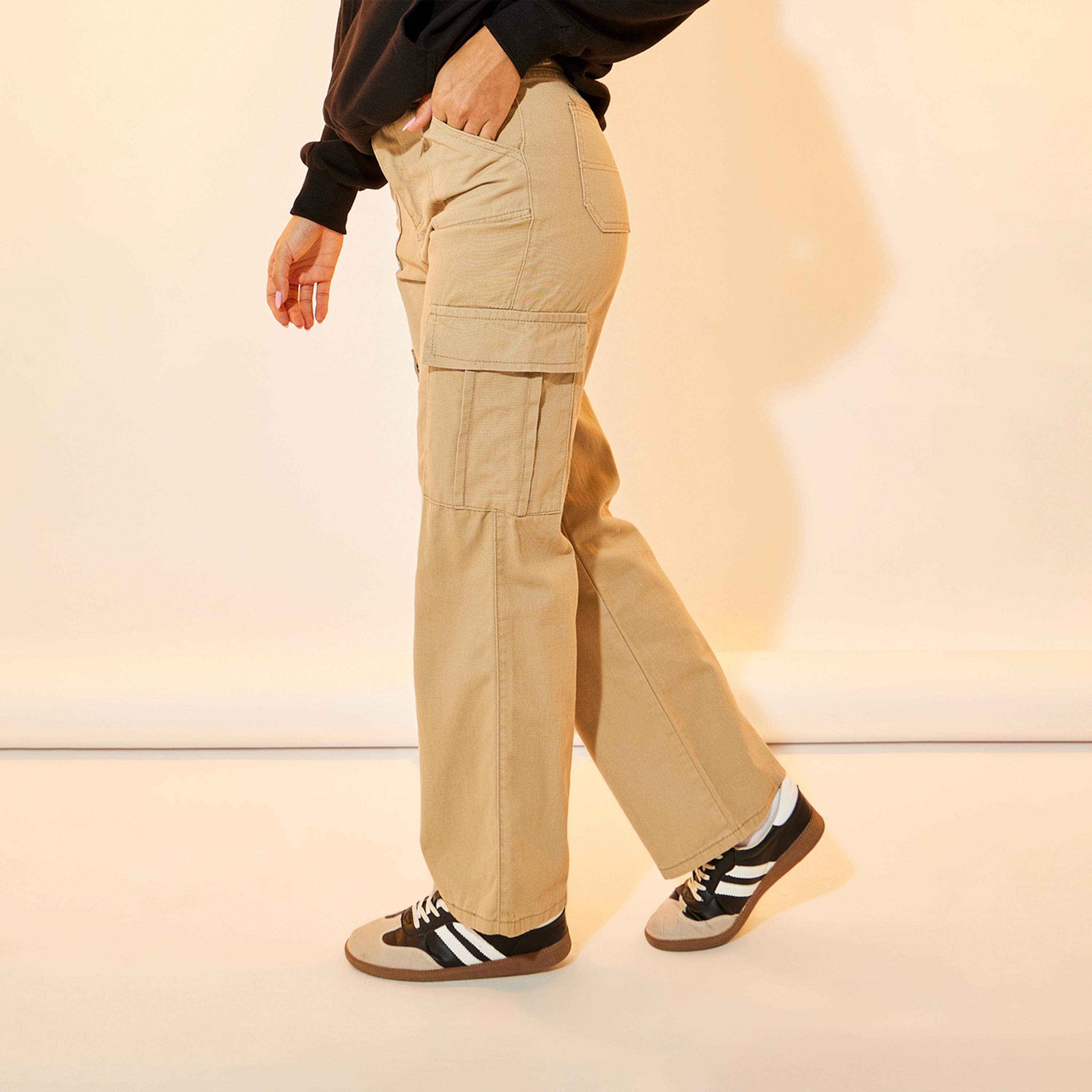 Take Two Solid Straight Fit Mid Rise Cargo Jeans-women-clothing-bottoms-jeans-image-2