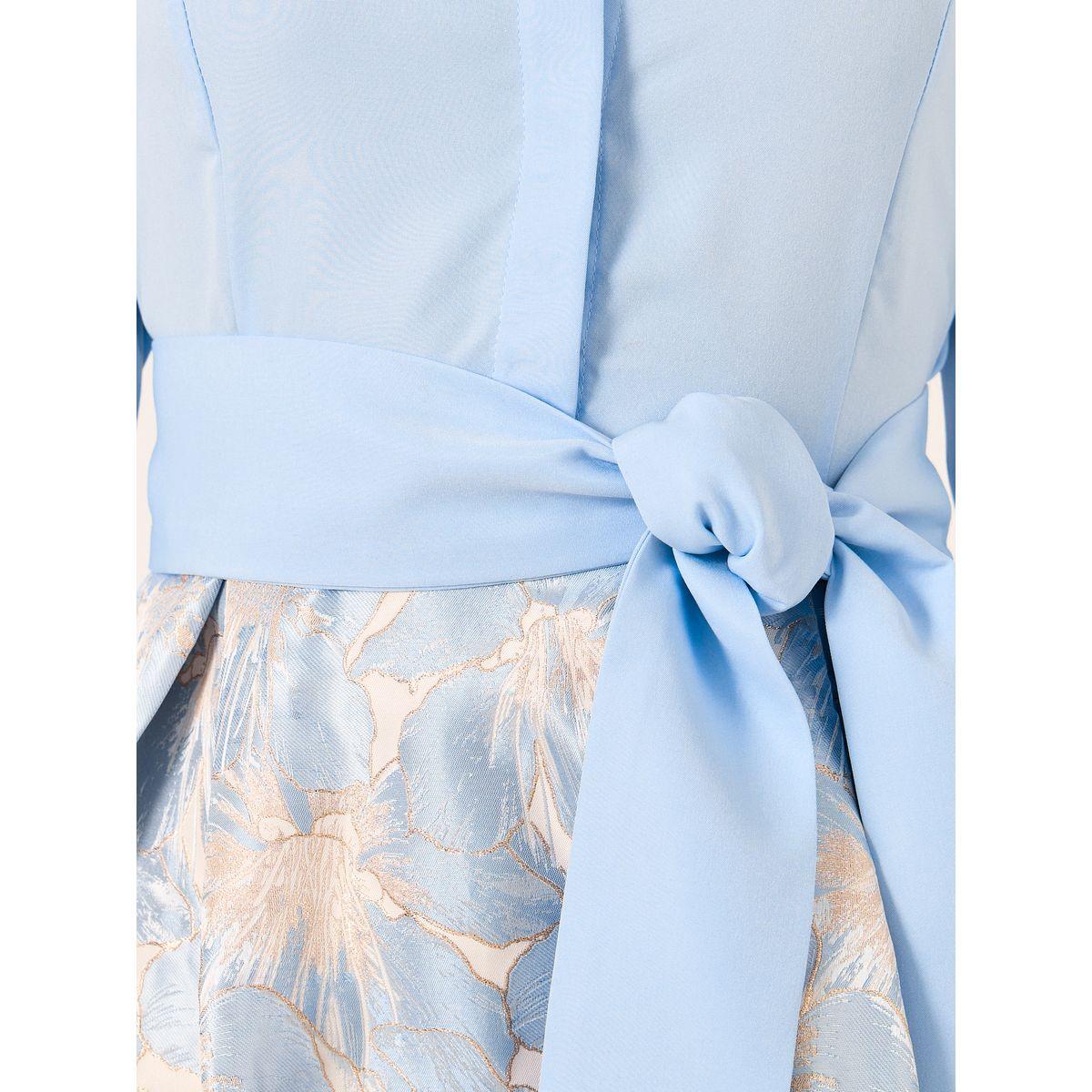 Styli Floral Print 3/4 Sleeves A-Line Maxi Dress with Tie Detail-women-clothing-dresses-image-4