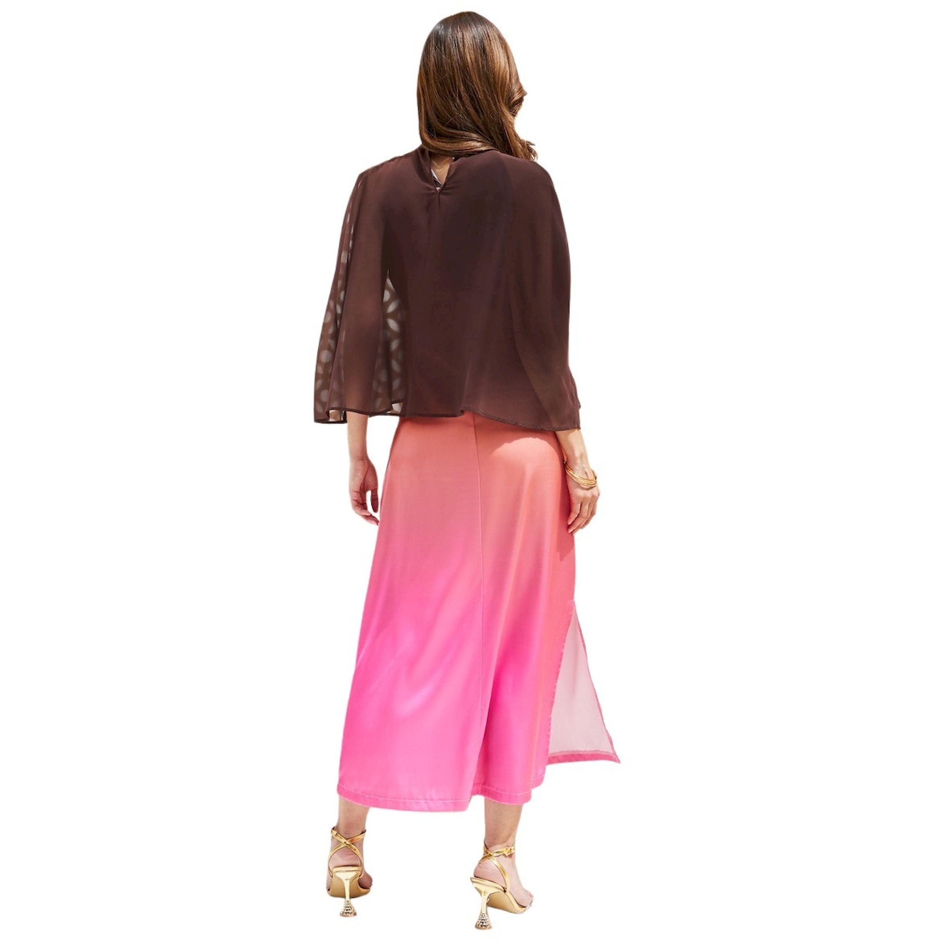 ستايلي - فستان متوسط الطول بأكمام كيب واسعة وألوان متباينة-women-clothing-dresses-image-5