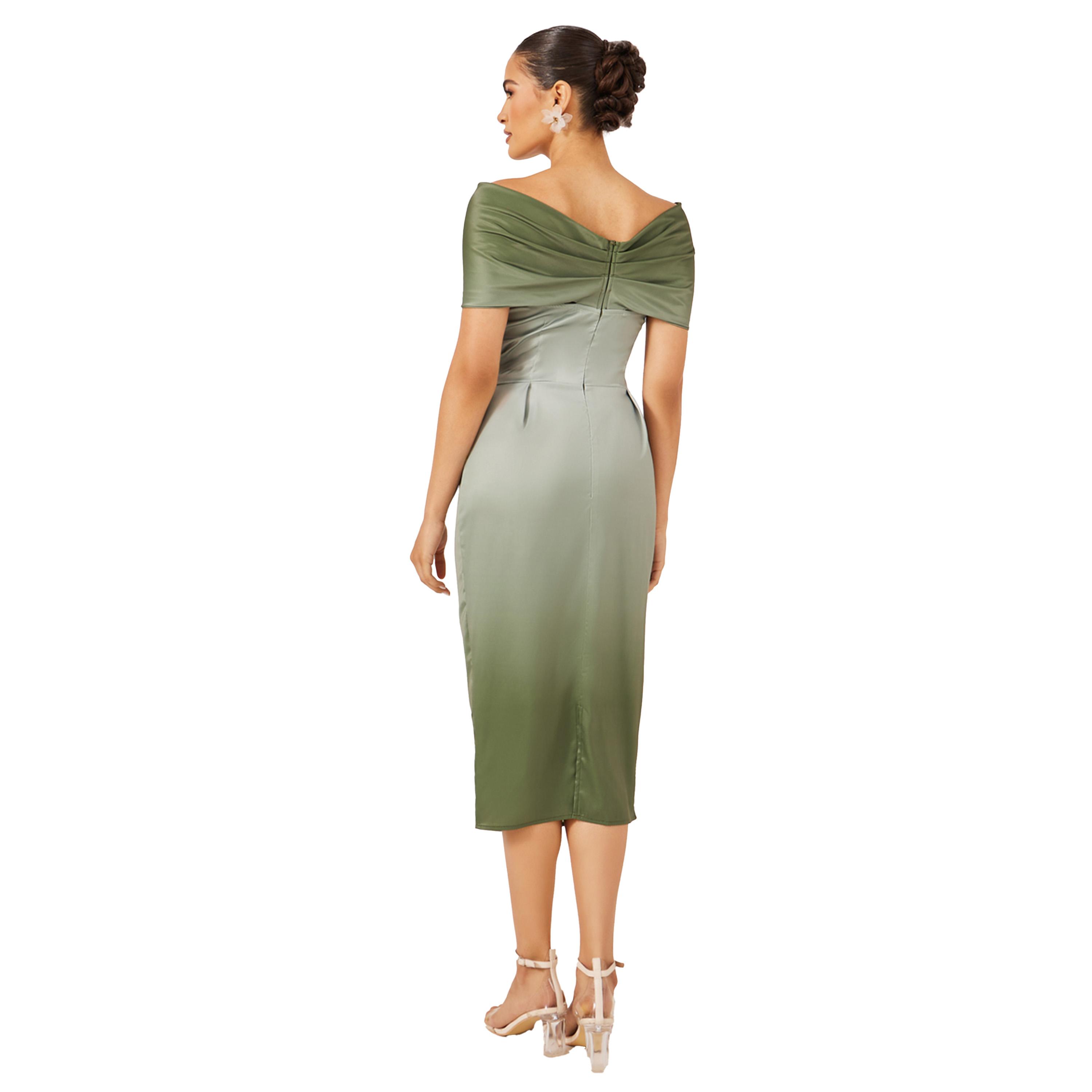 ستايلي - فستان ميدي بأكمام قصيرة وطبعة أومبري وعقدة أمامية-women-clothing-dresses-image-5