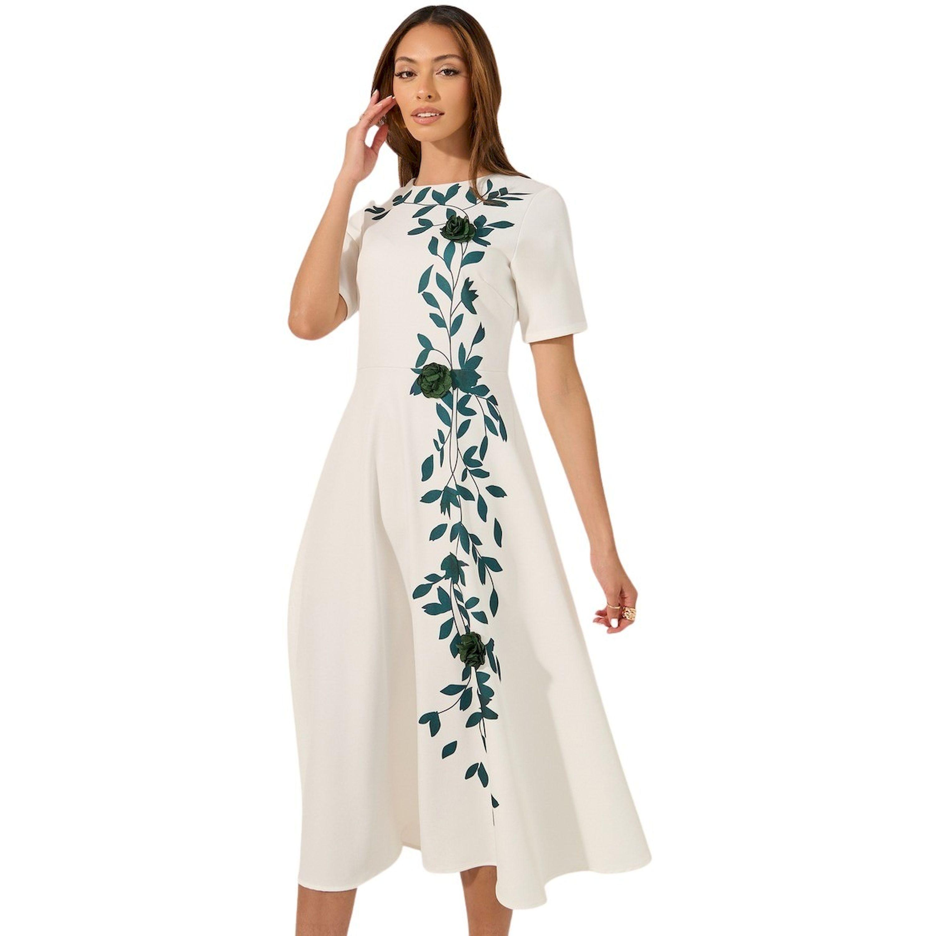 ستايلي - فستان ميدي بأكمام قصيرة على شكل حرف A-women-clothing-dresses-image-3